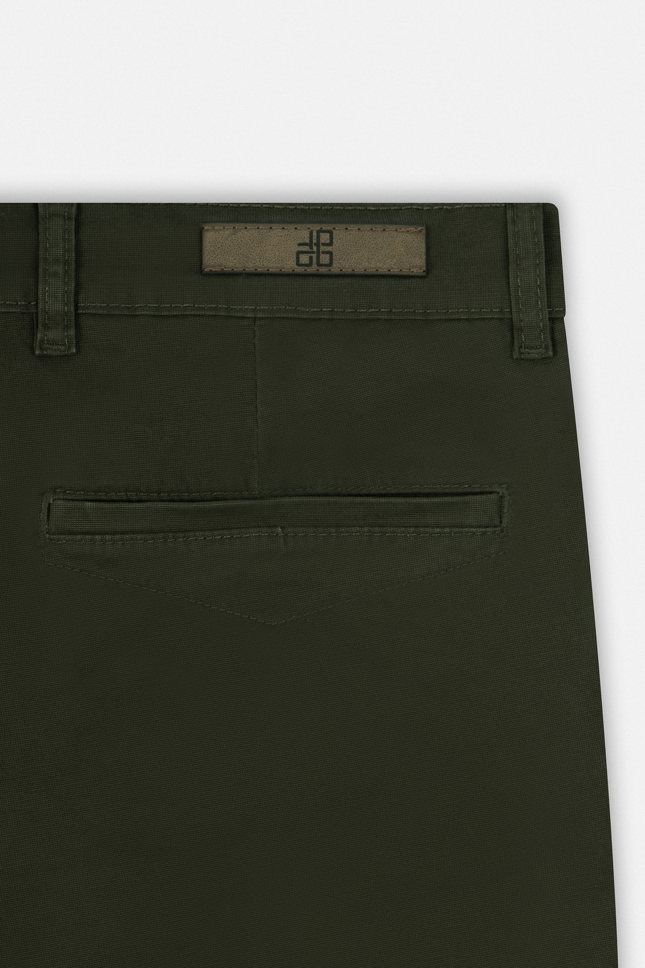 Patterned Dark Green Gabardine Short - Image 4