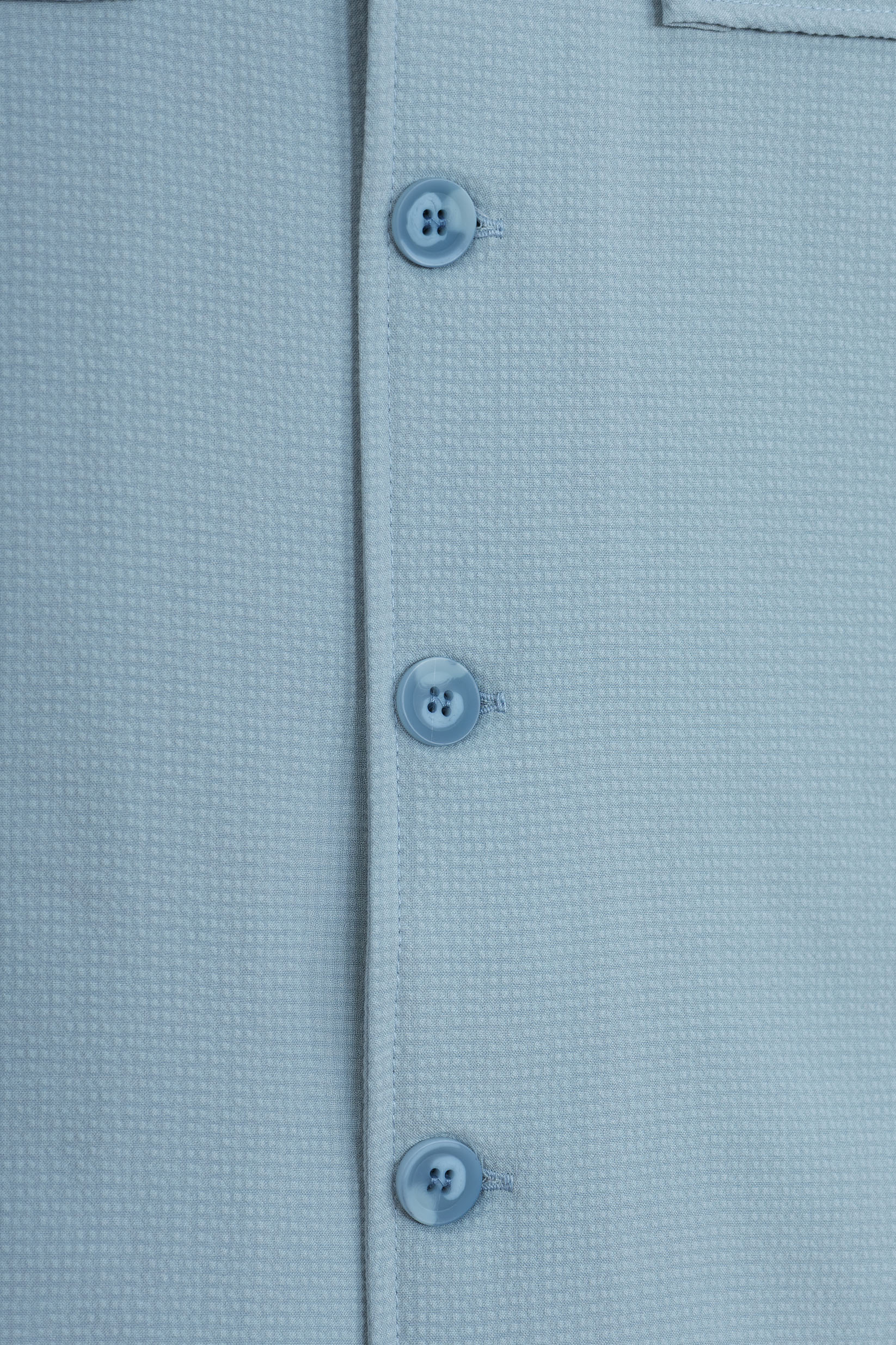 Patterned Light Blue Button-Up Over-Shirt - Image 6