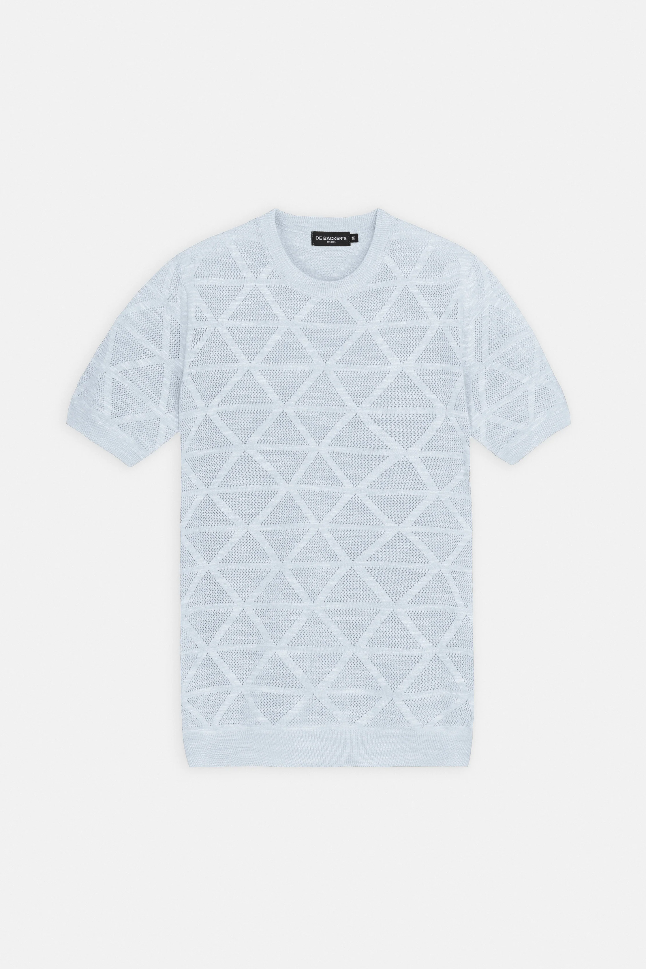 Patterned Light Gray Knitted  Polo T-Shirt