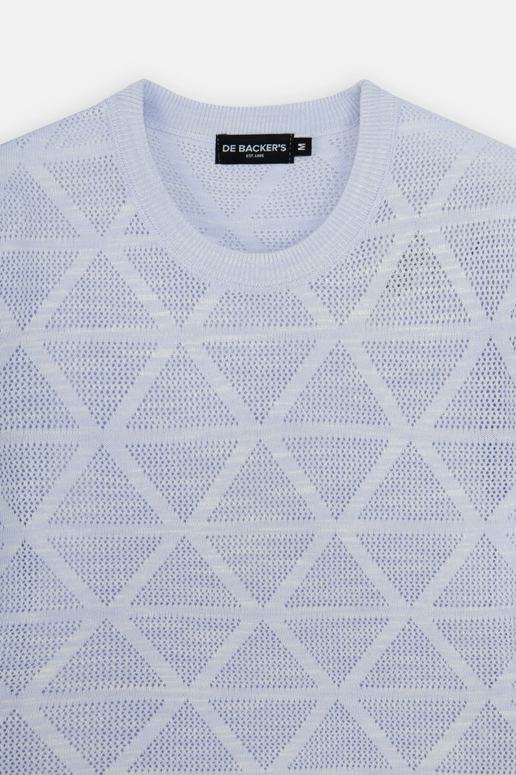Patterned Light Mauve Knitted Polo T-Shirt - Image 2