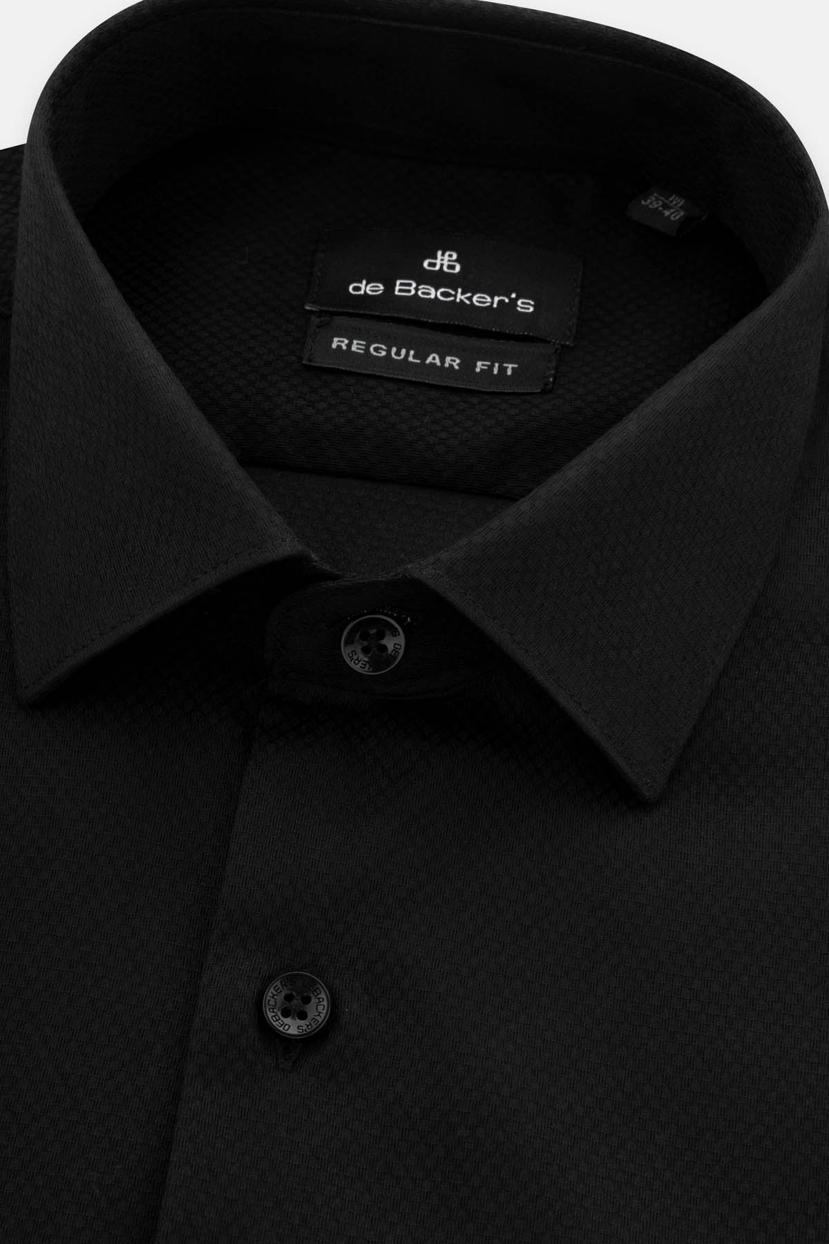 Pique Black Classic Shirt - Image 2