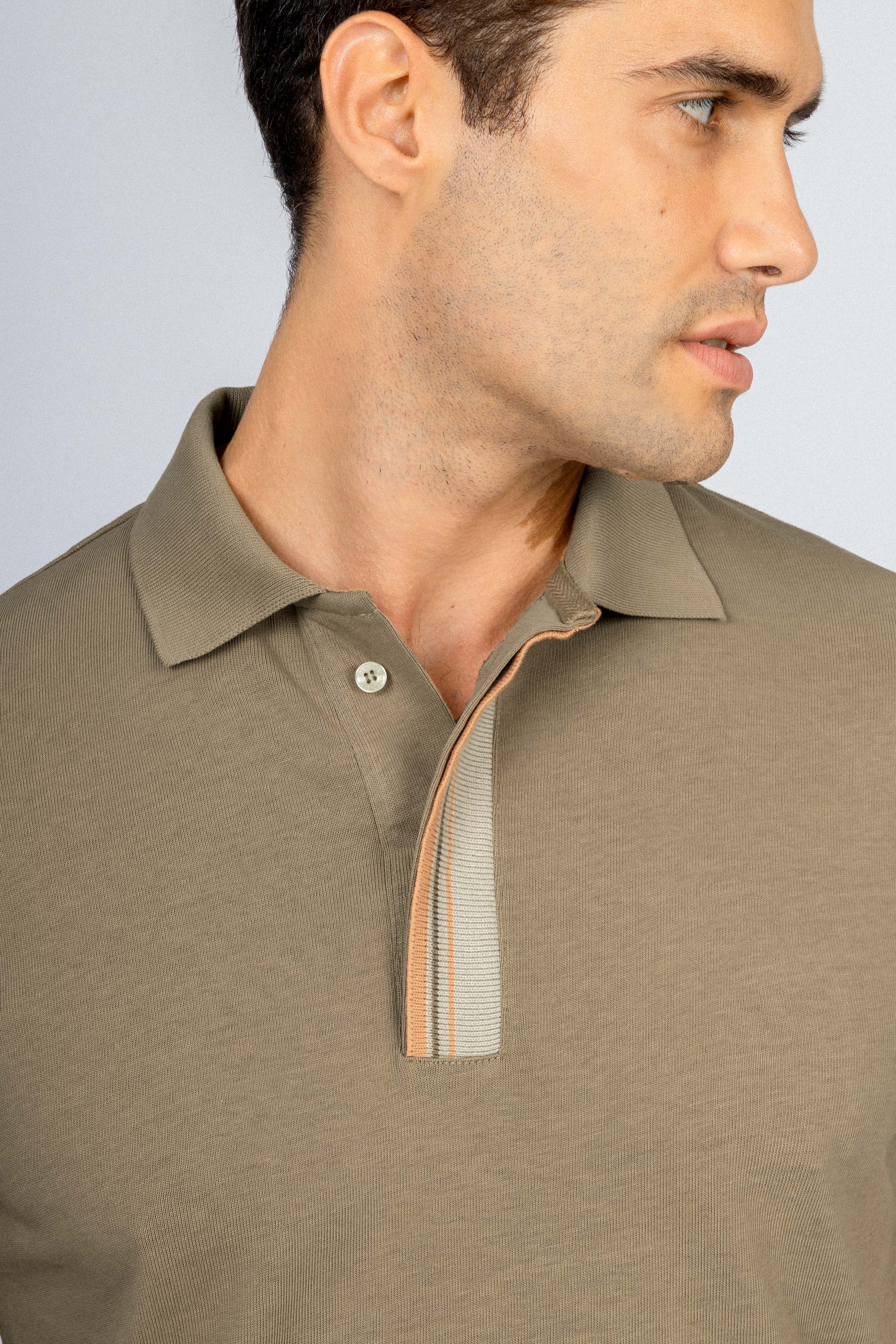 Pique Coffee Cotton Polo - Image 3
