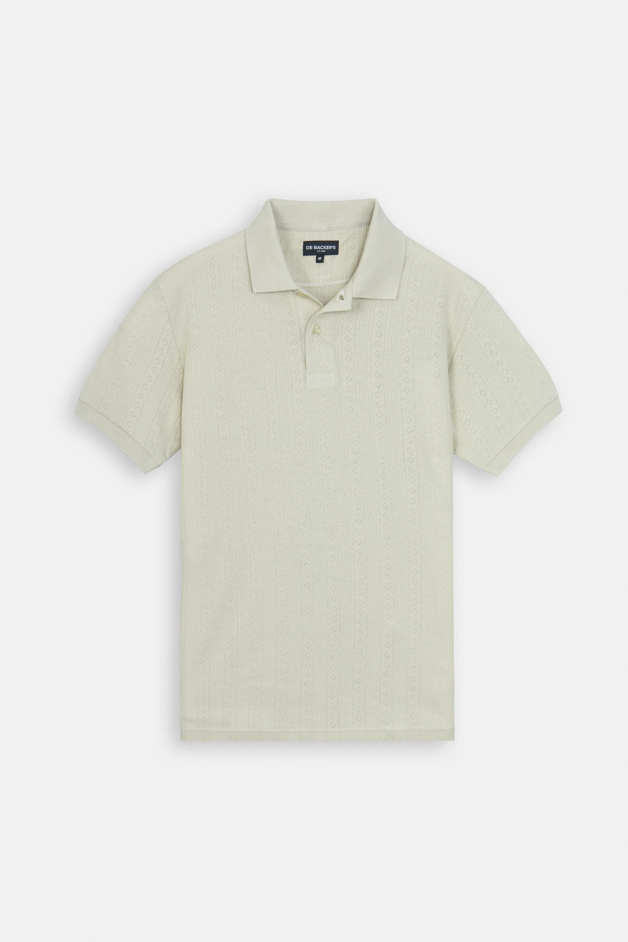 Pique Jacquard  Beige Cotton Polo