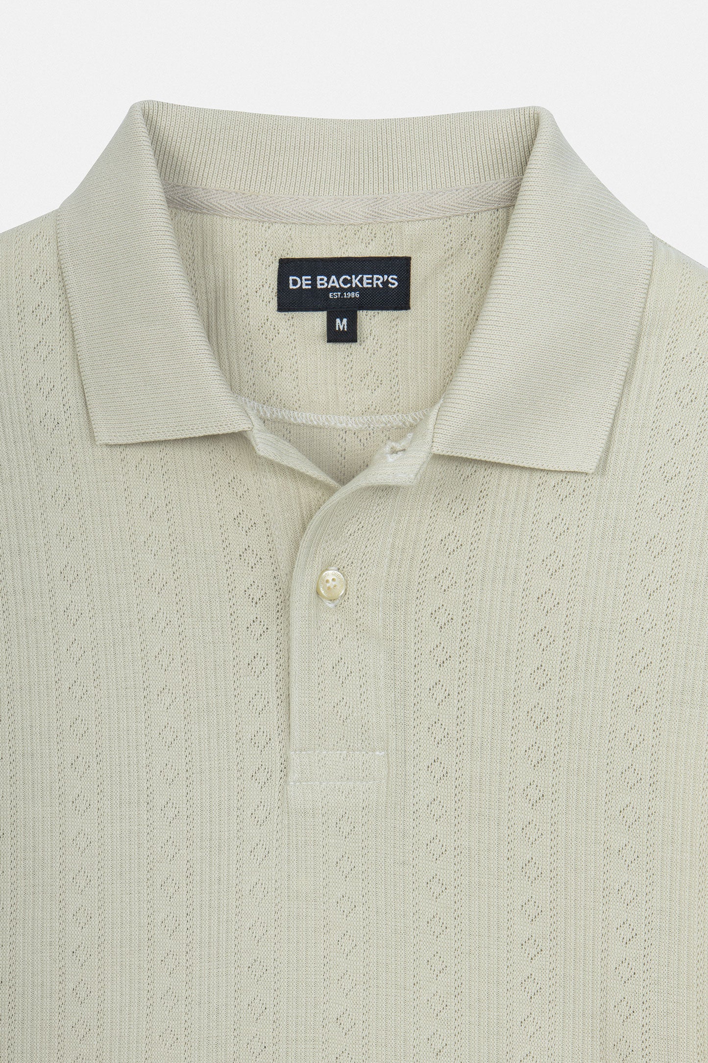 Pique Jacquard  Beige Cotton Polo - Image 2