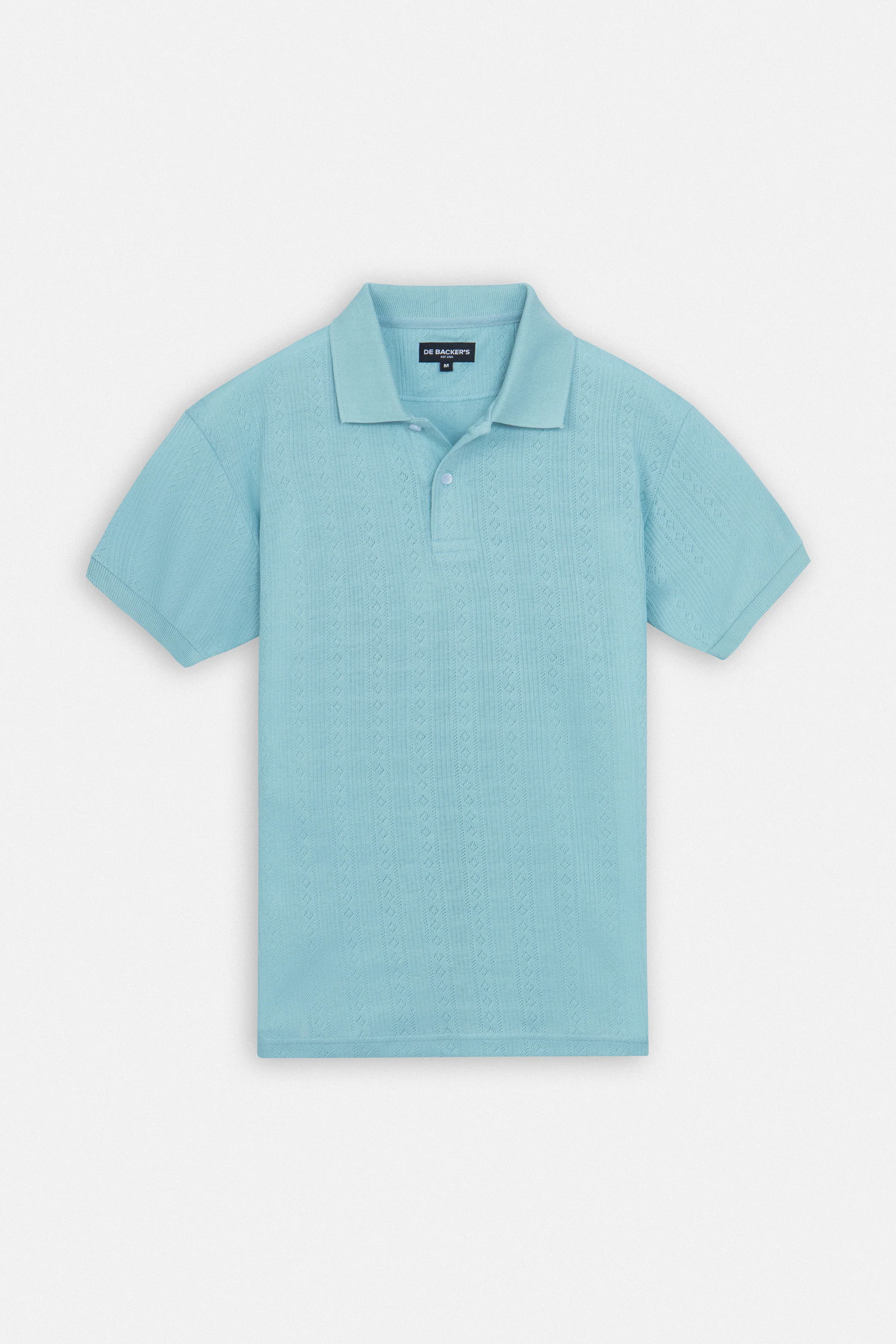 Pique Jacquard  Powder Blue Cotton Polo
