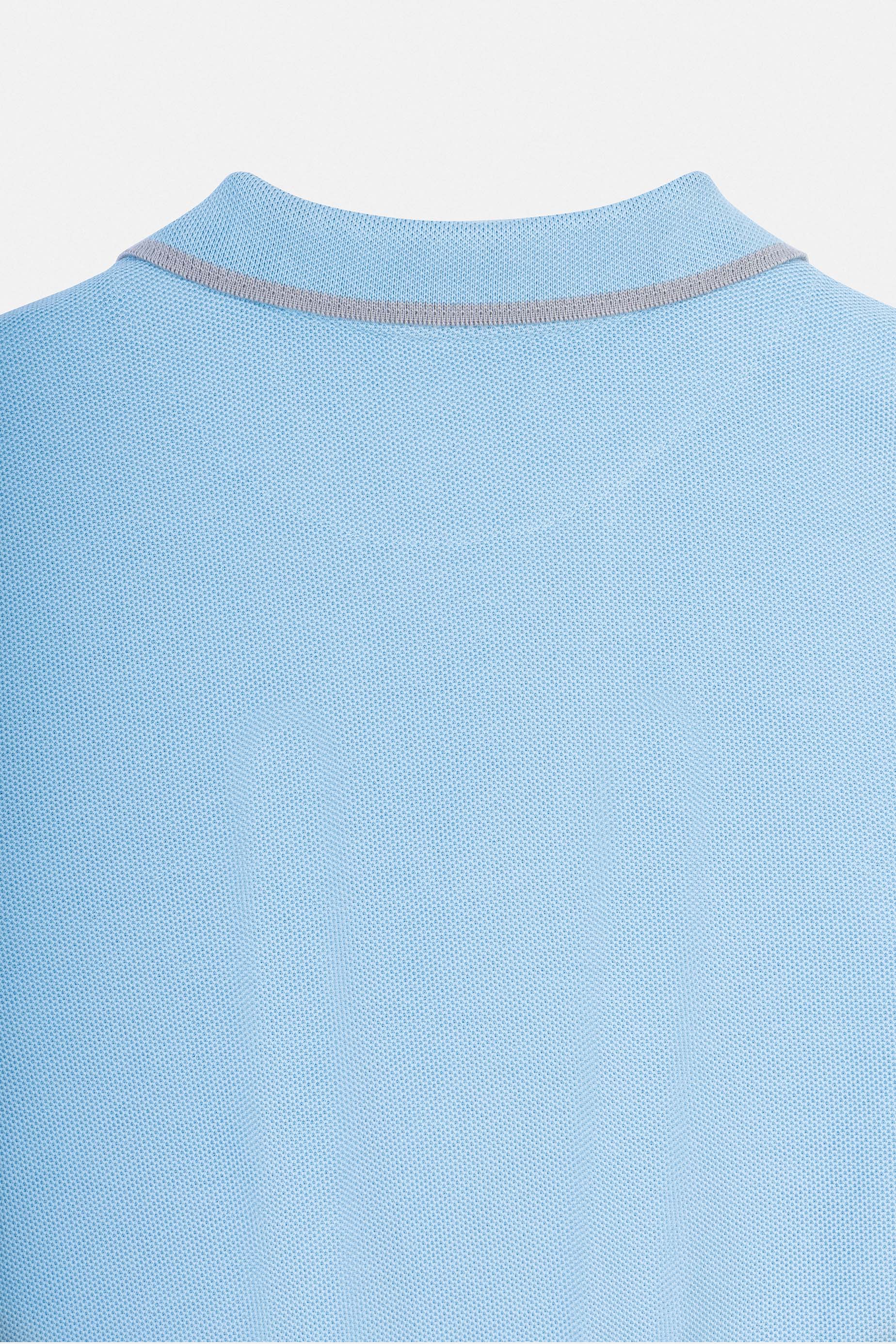 Pique Light Blue V neck Polo - Image 4