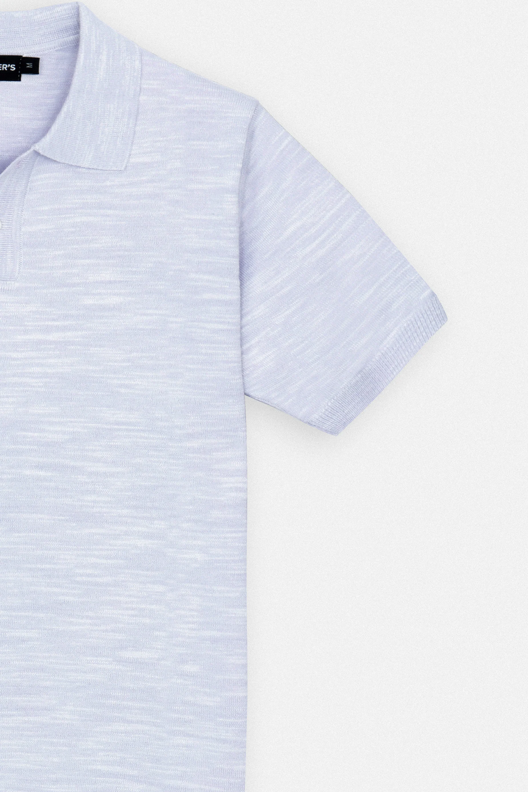 Knitted Pique Light Mauve Polo T-Shirt - Image 6