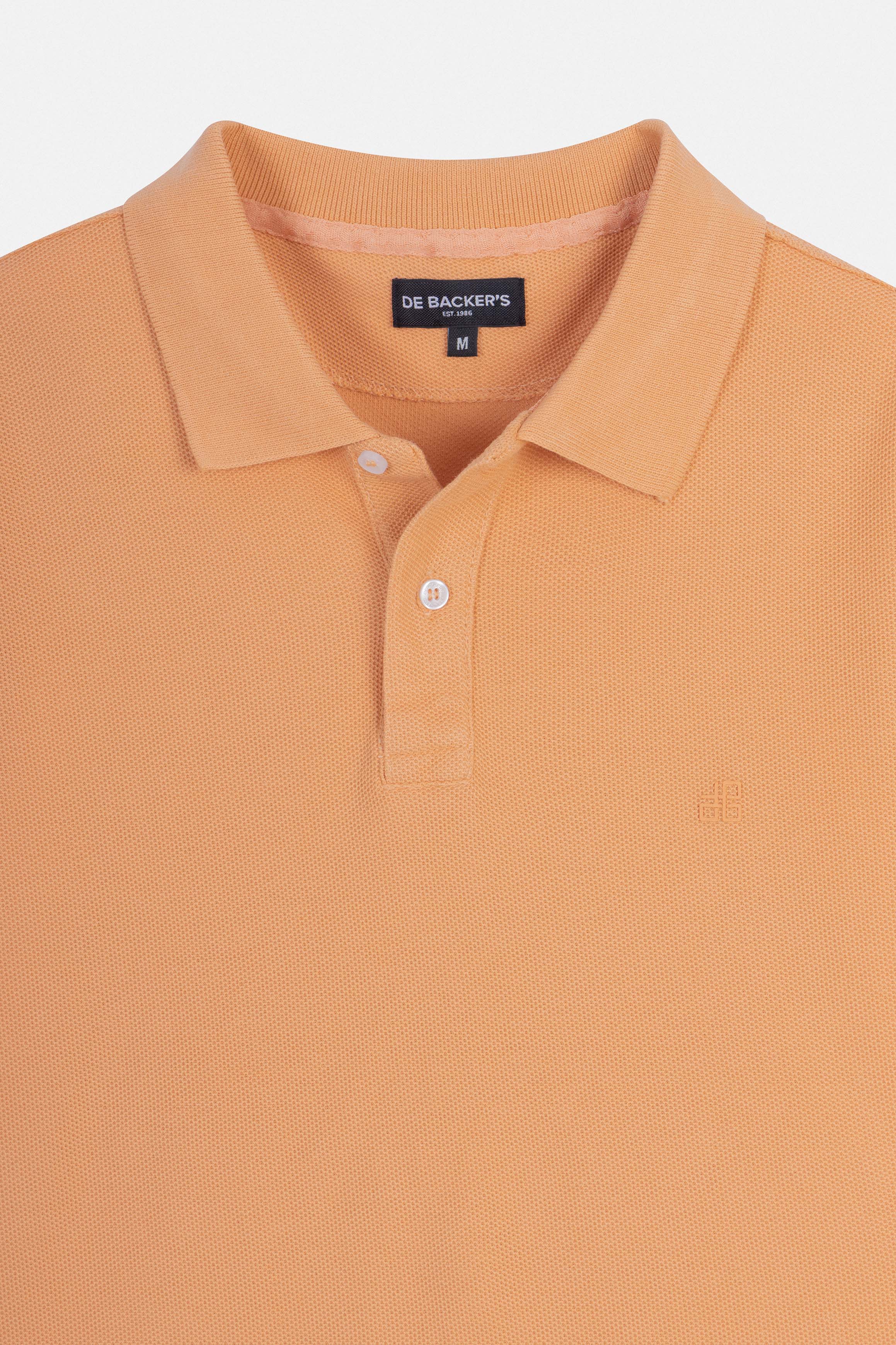 Pique Orange Cotton Polo - Image 2
