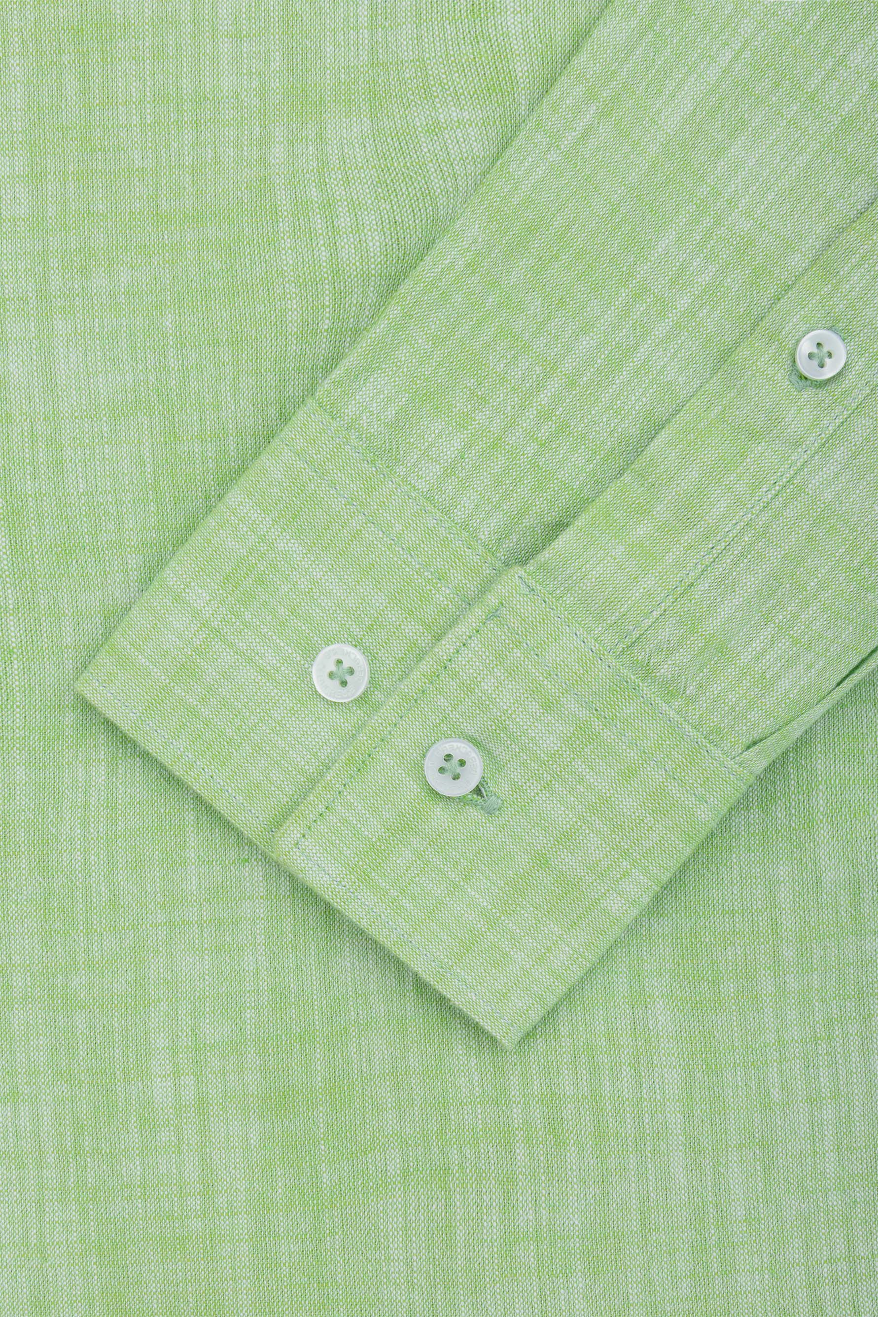 Pistachio Linen Blend Smart Casual Shirt - Image 6