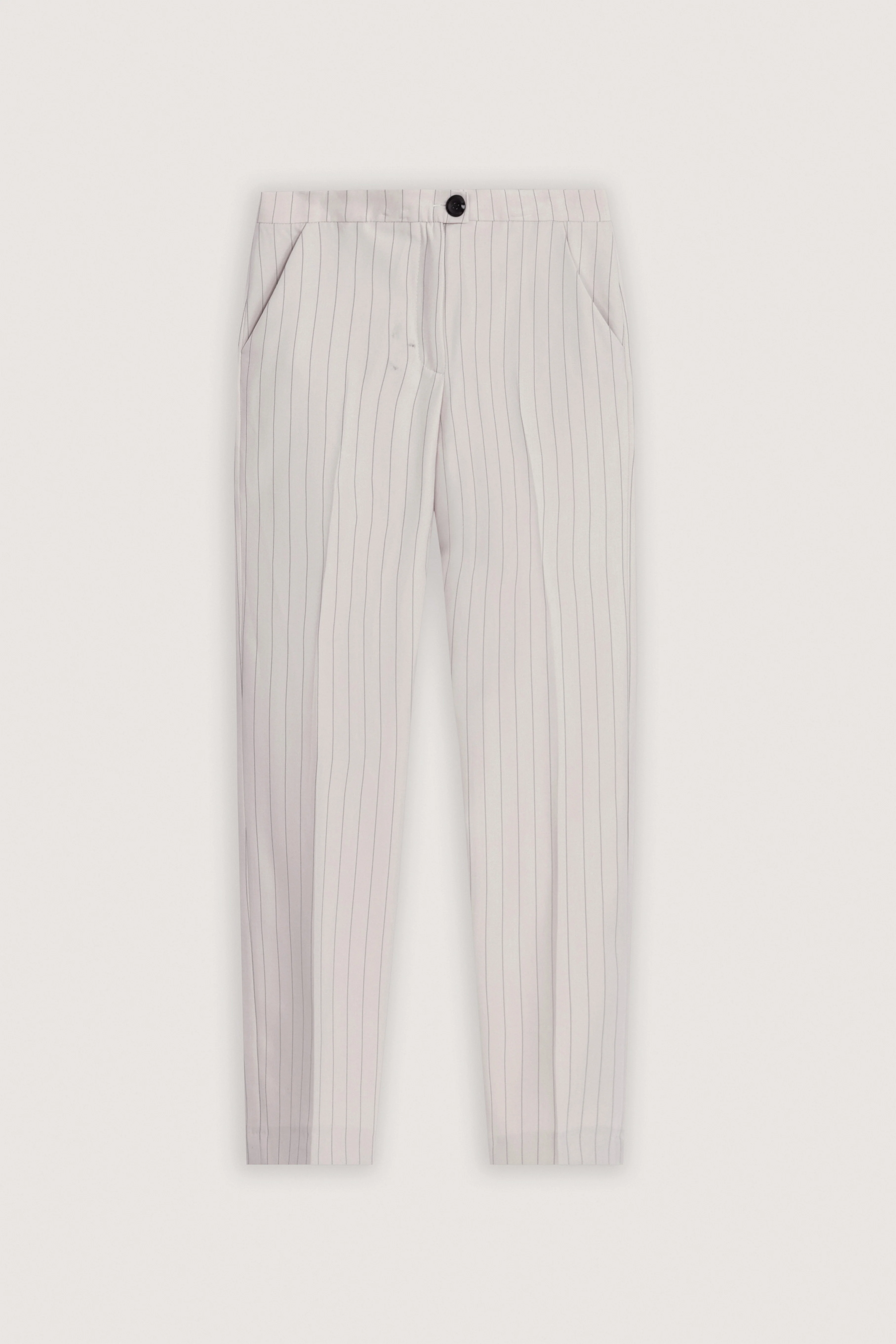 Light Beige Striped Sleeveless Classic Set - Image 5