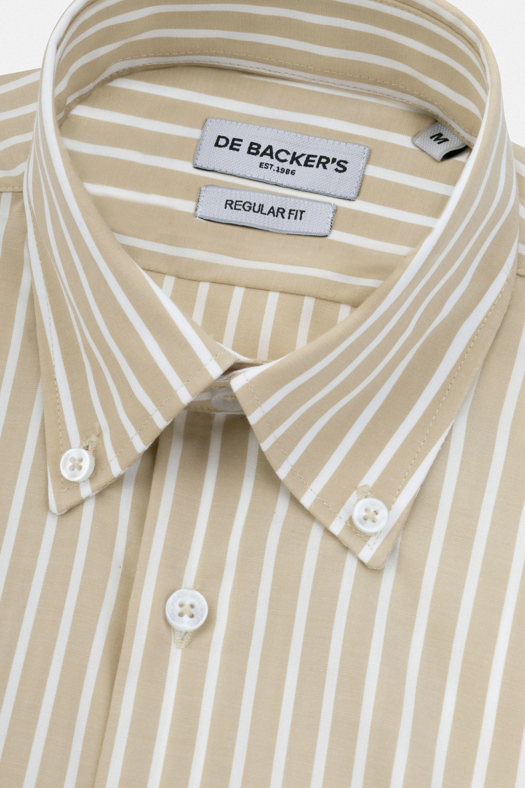 Striped Beige Bamboo Casual Shirt - Image 2