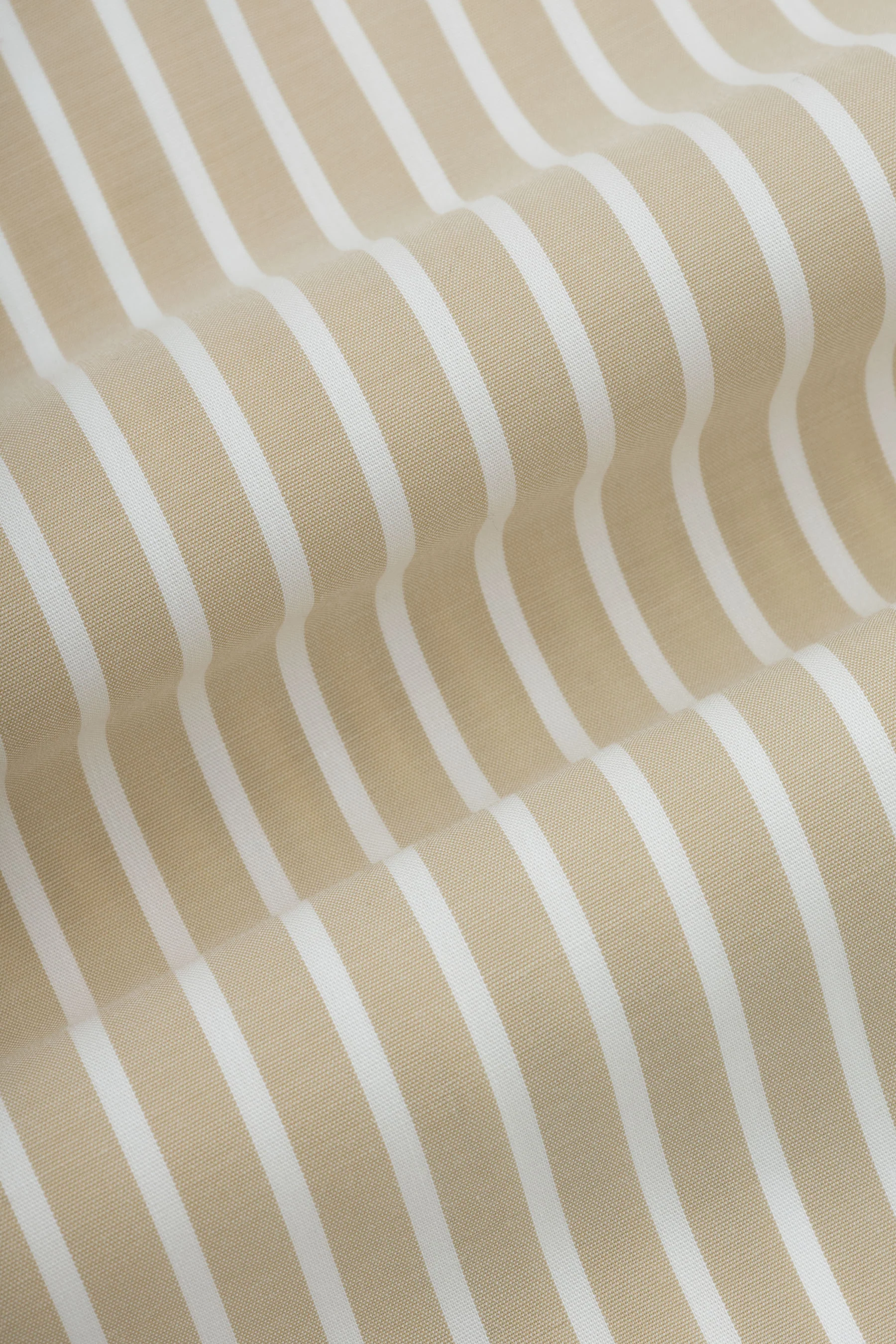 Striped Beige Bamboo Casual Shirt - Image 4