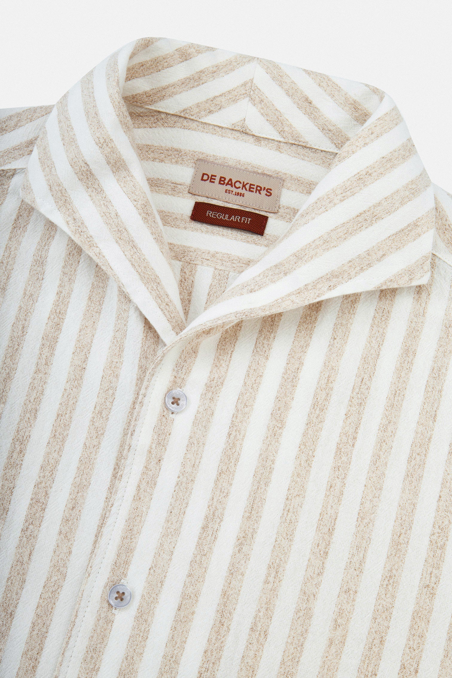 Striped Beige Linen Blend Casual Shirt - Image 5