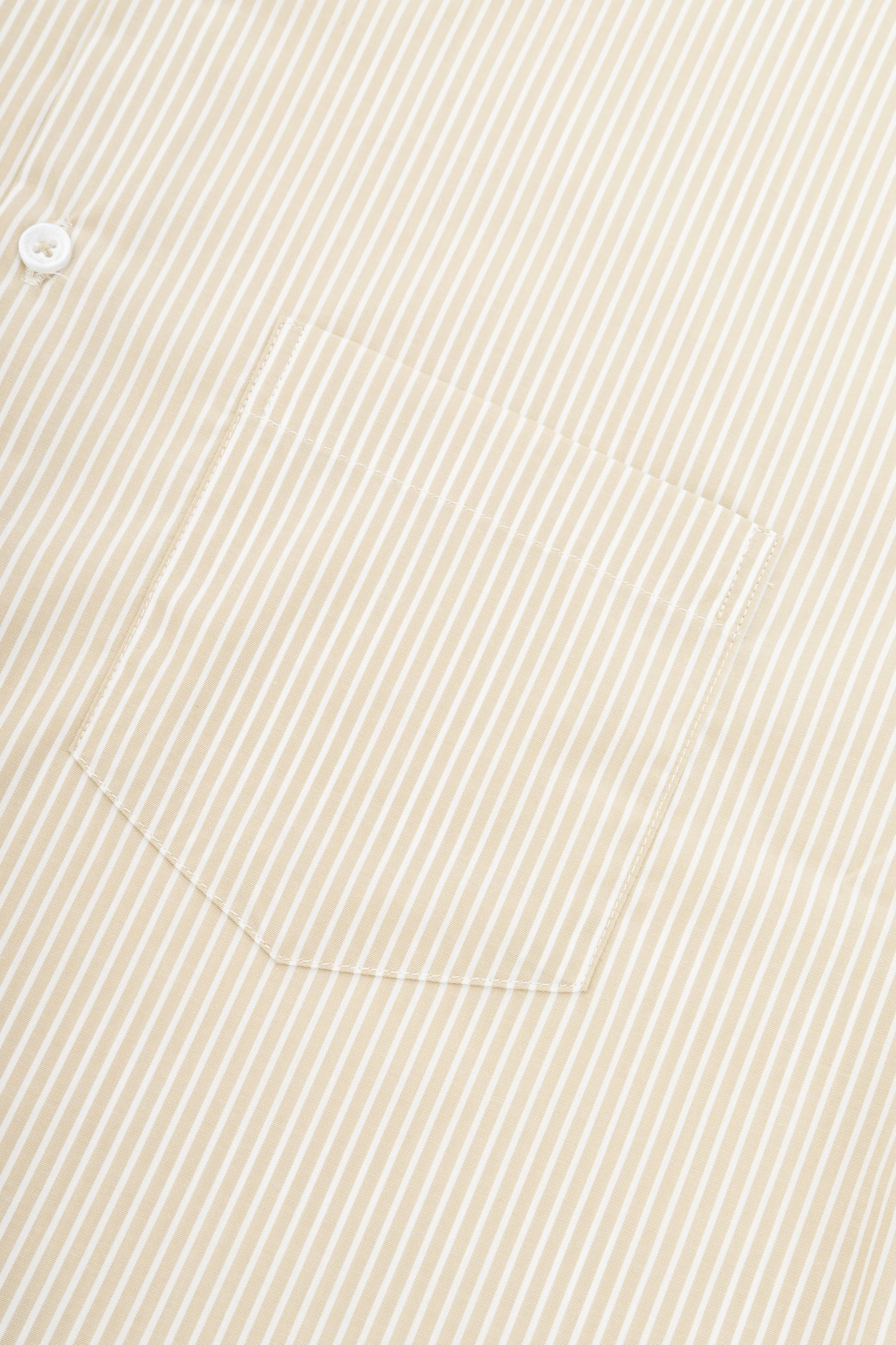 Striped Beige Bamboo Short Sleeves Shirt - Image 4