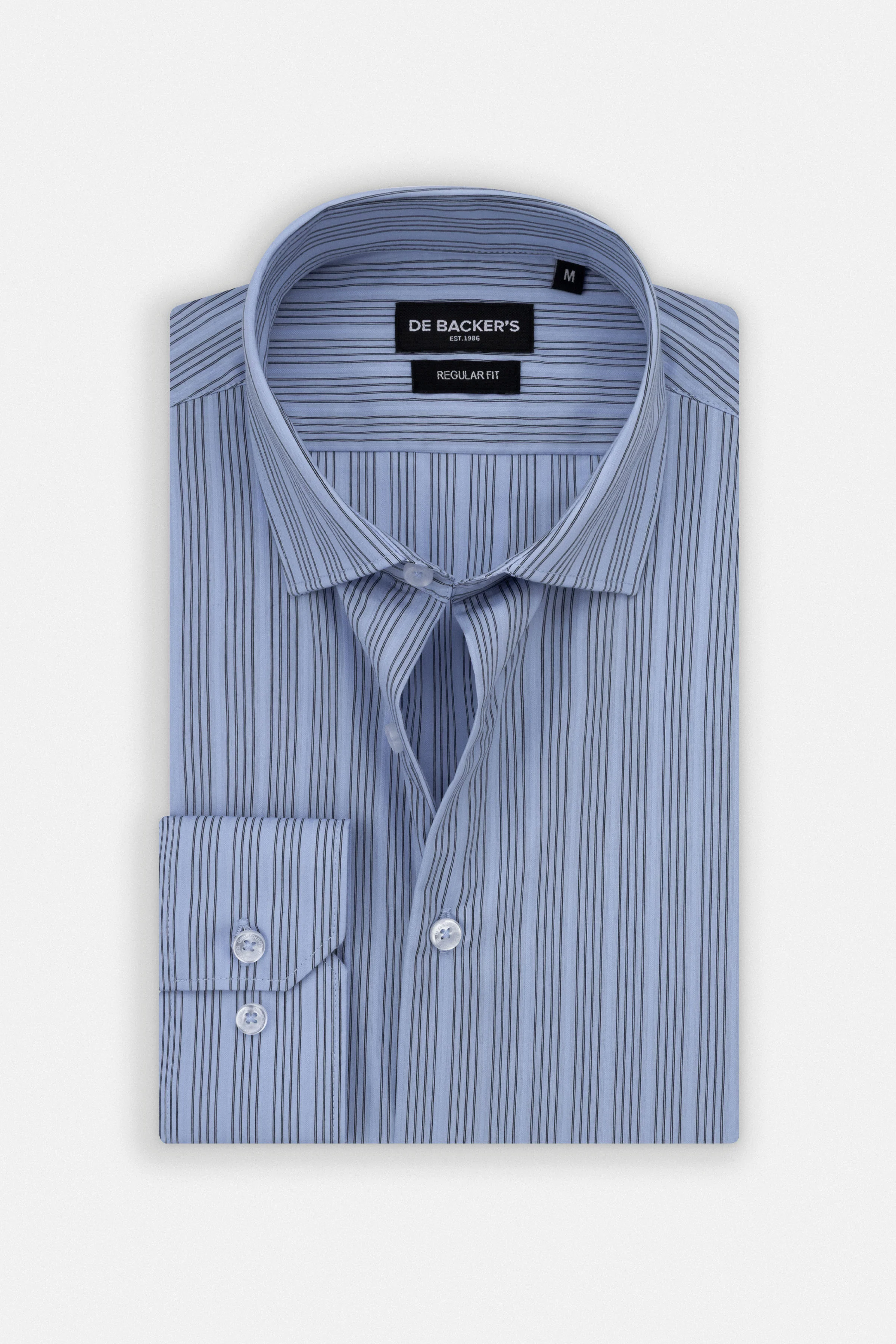 Striped Light Blue & Black Smart Casual Shirt