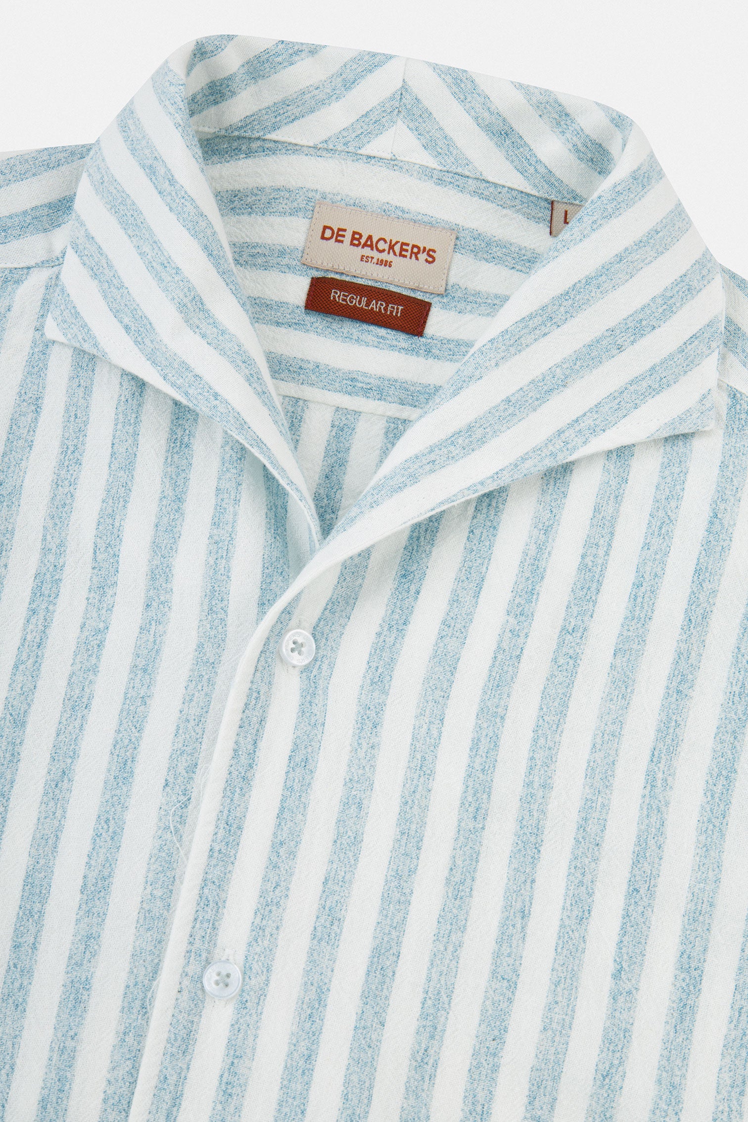 Striped Light Blue Linen Blend Casual Shirt - Image 5