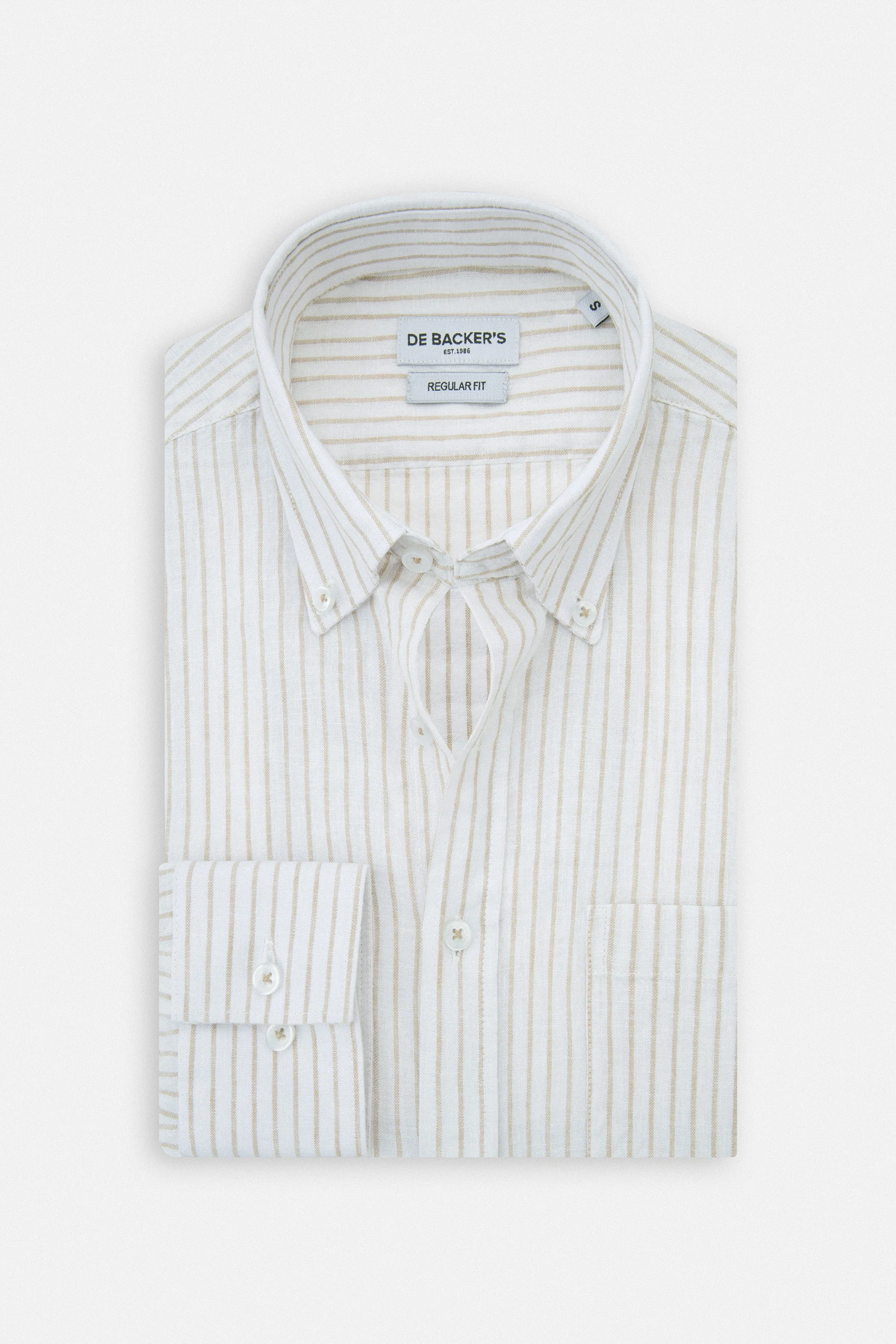Striped Light Brown Smart Casual Shirt
