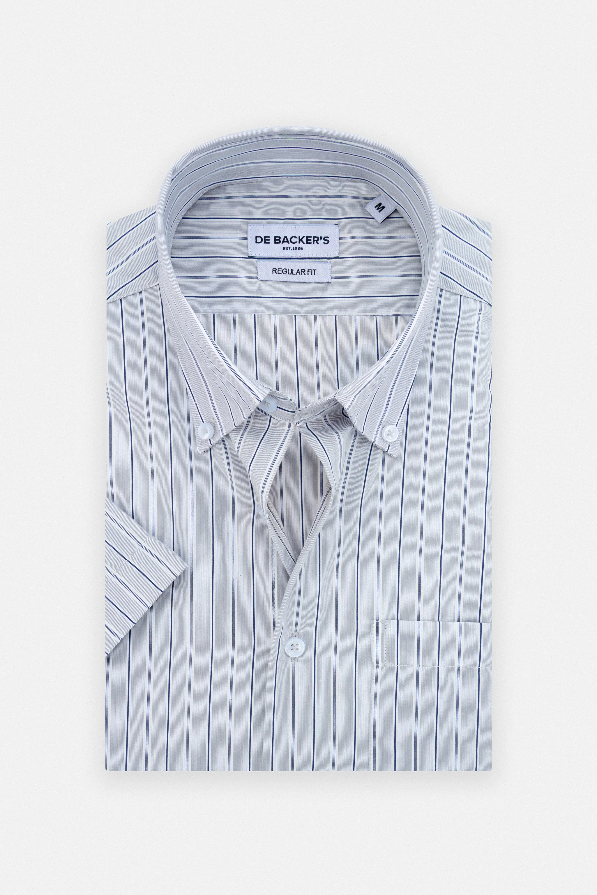 Striped Navy Short Sleeves Shirt