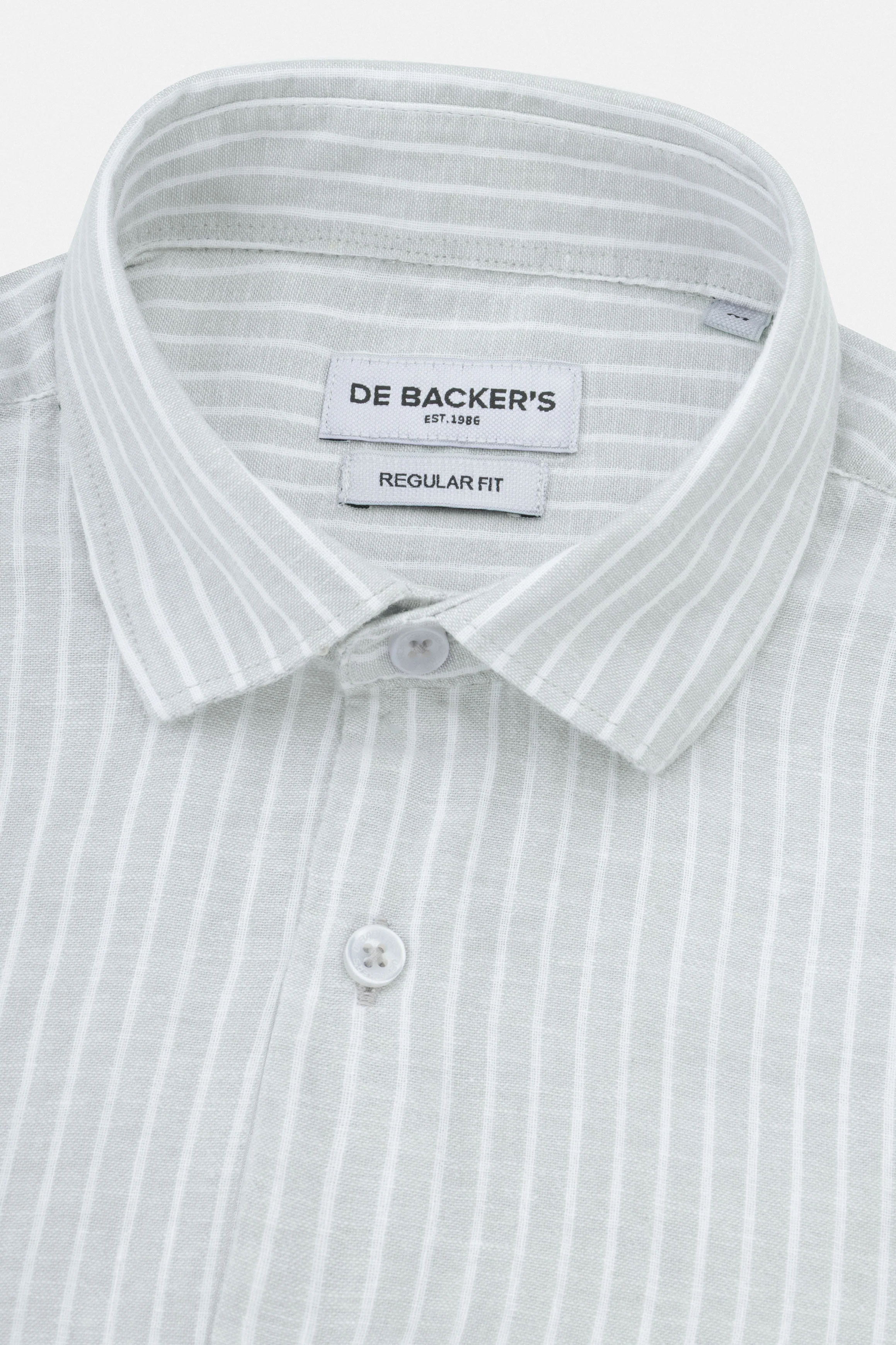 Striped Light Gray Smart Casual Shirt - Image 2