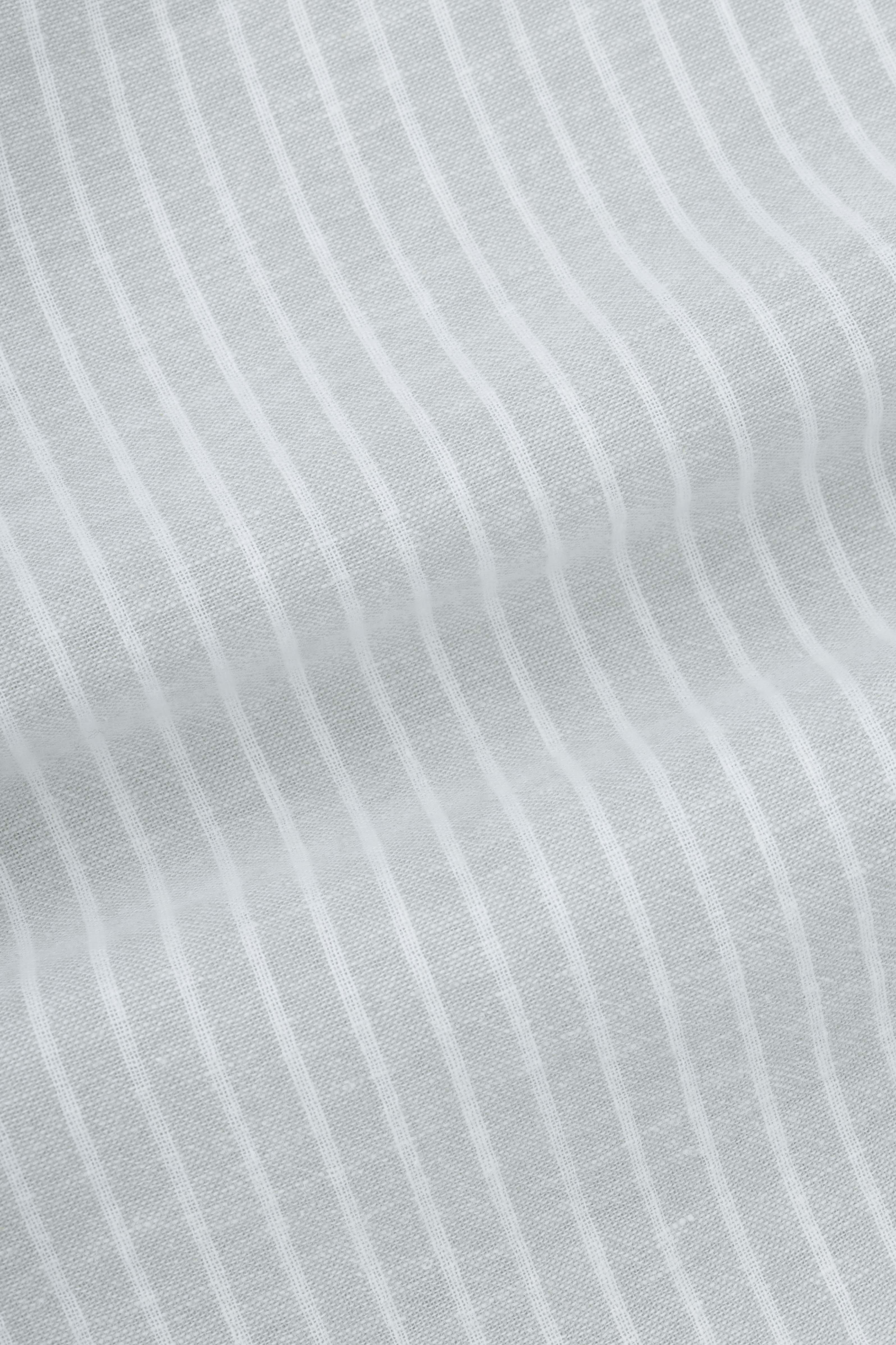 Striped Light Gray Smart Casual Shirt - Image 4