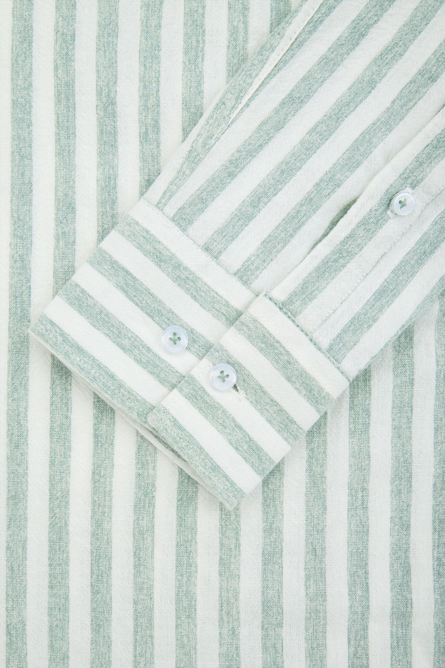 Striped Light Green Linen Blend Casual Shirt - Image 6