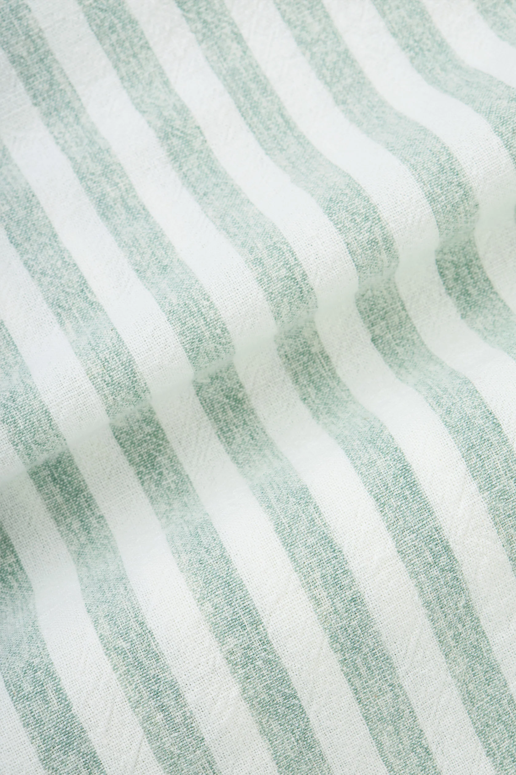 Striped Light Green Linen Blend Casual Shirt - Image 7
