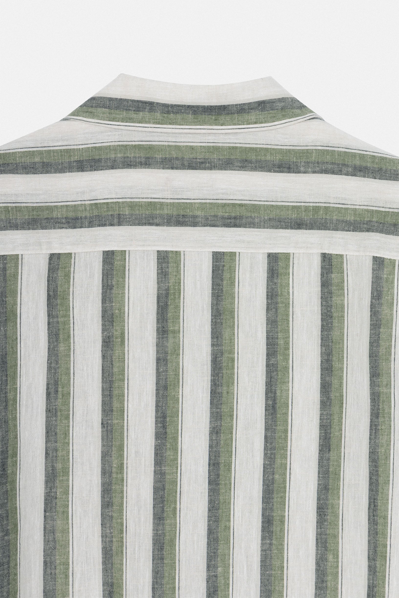 Striped Light Green Short Sleeves Shirt - Image 4