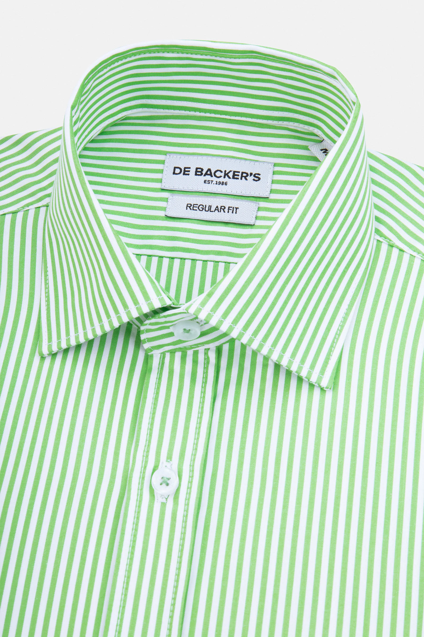 Striped Light Green Smart Casual Shirt - Image 5