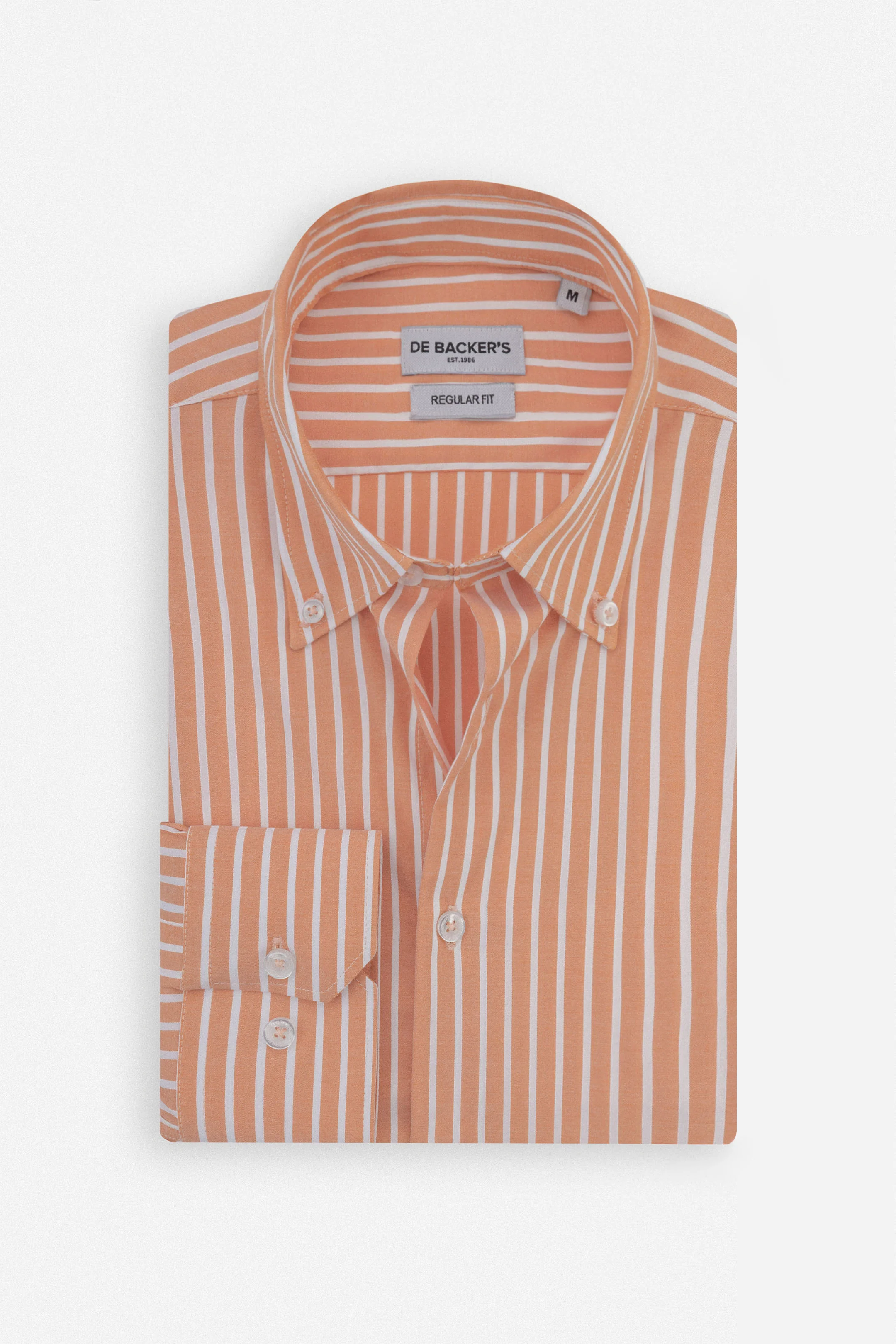 Striped Light Orange Bamboo Casual Shirt - Image 4