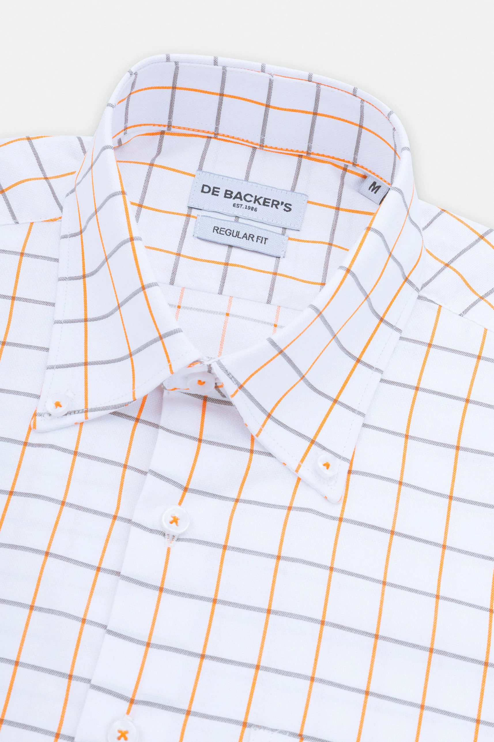 Checked Light Orange Short Sleeves Shirt - Image 2