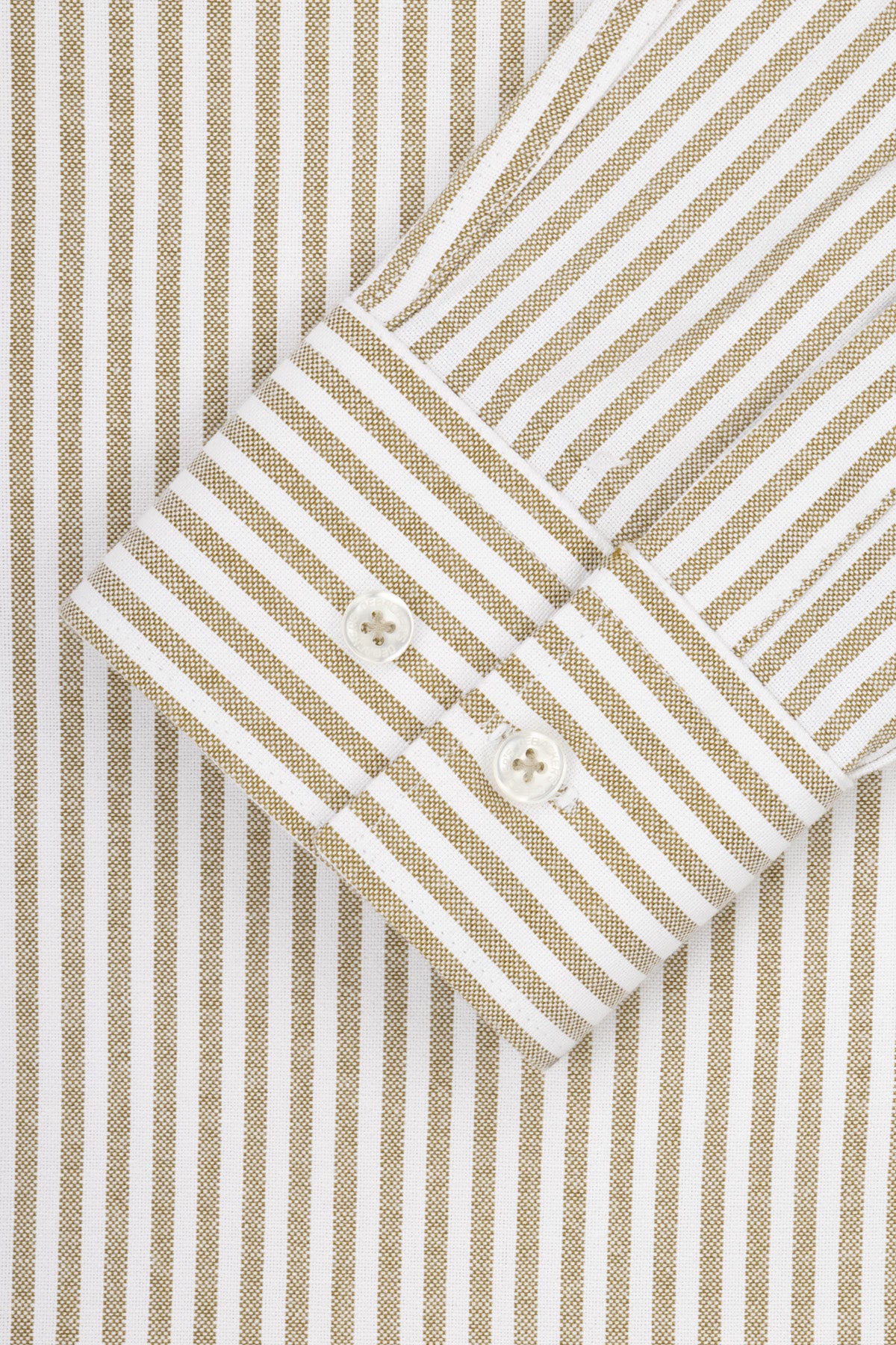 Striped Oxford Beige Casual Shirt with Pocket - Image 6