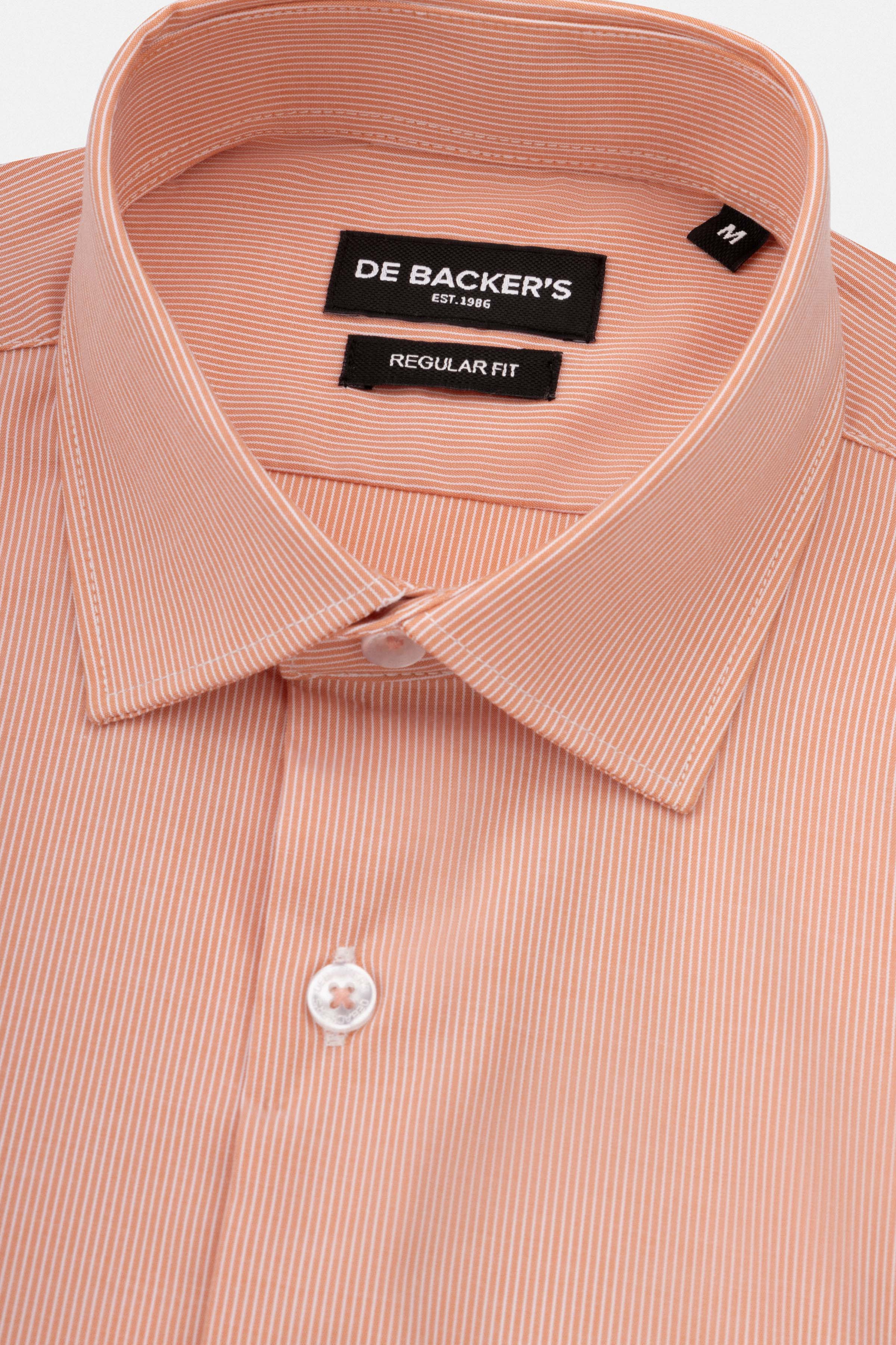 Striped Persian Orange Smart Casual Bamboo Shirt - Image 2