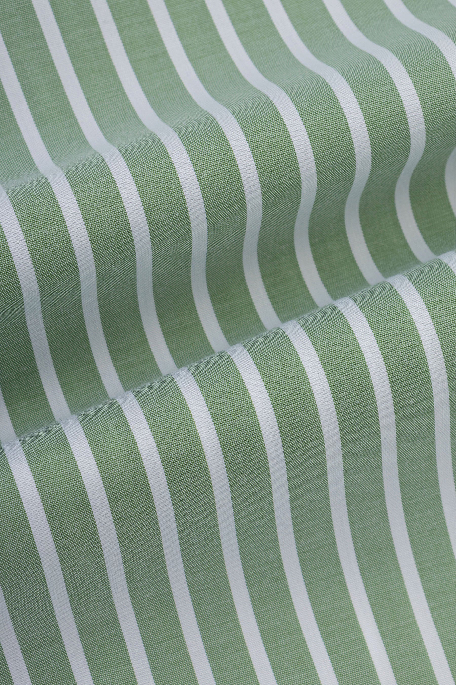 Striped Pistachio Bamboo Casual Shirt - Image 4