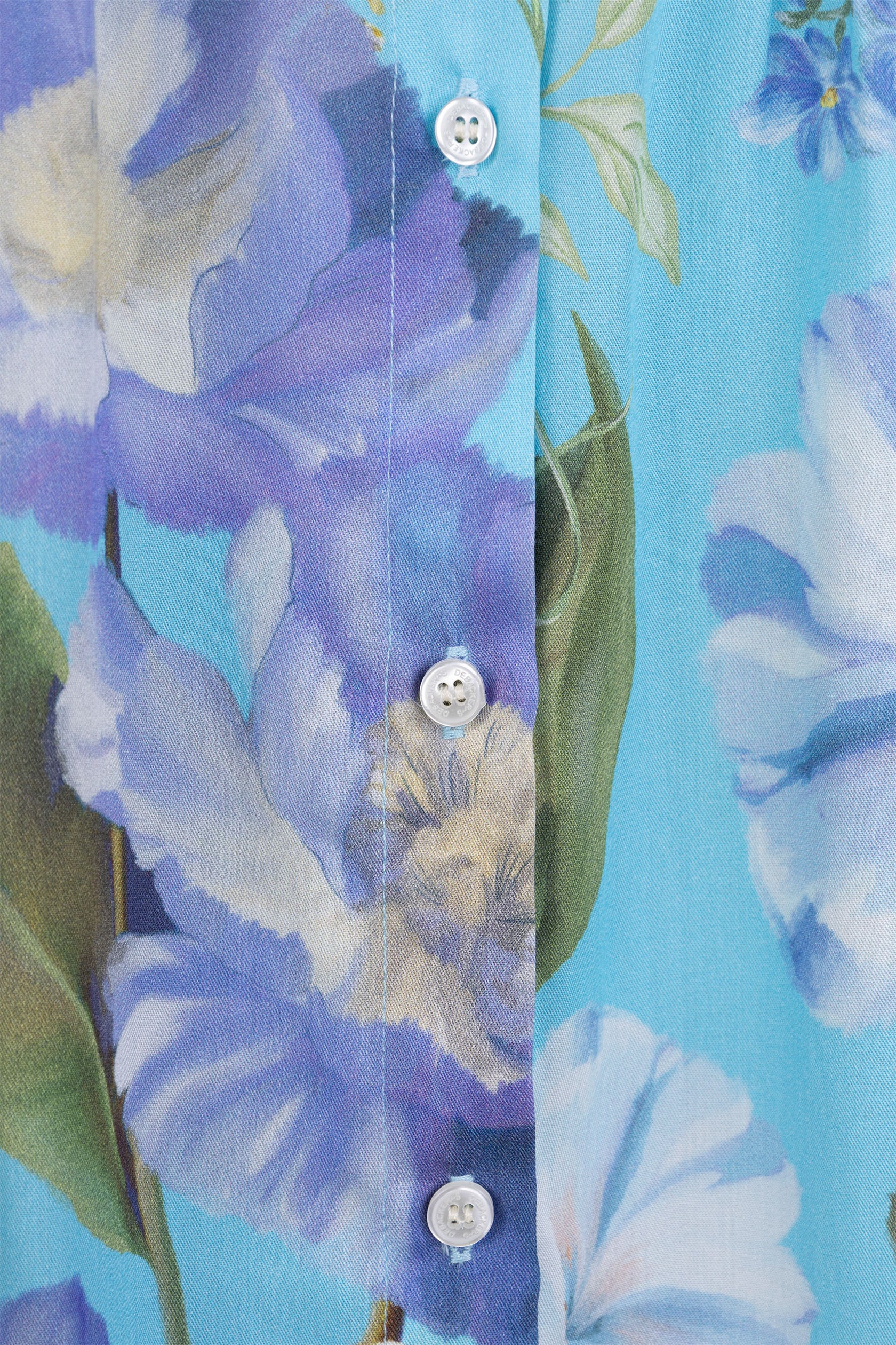 Turquoise Printed Floral Casual Shirt - Image 3