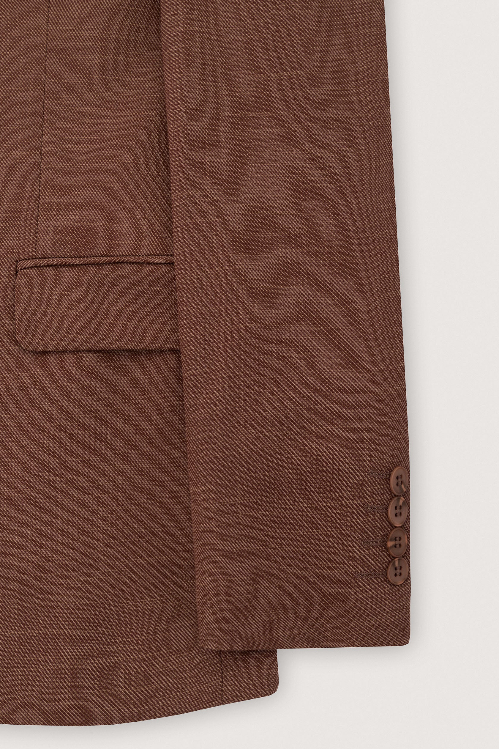 Warm Brown Micro Pattern Classic Blazer - Image 4