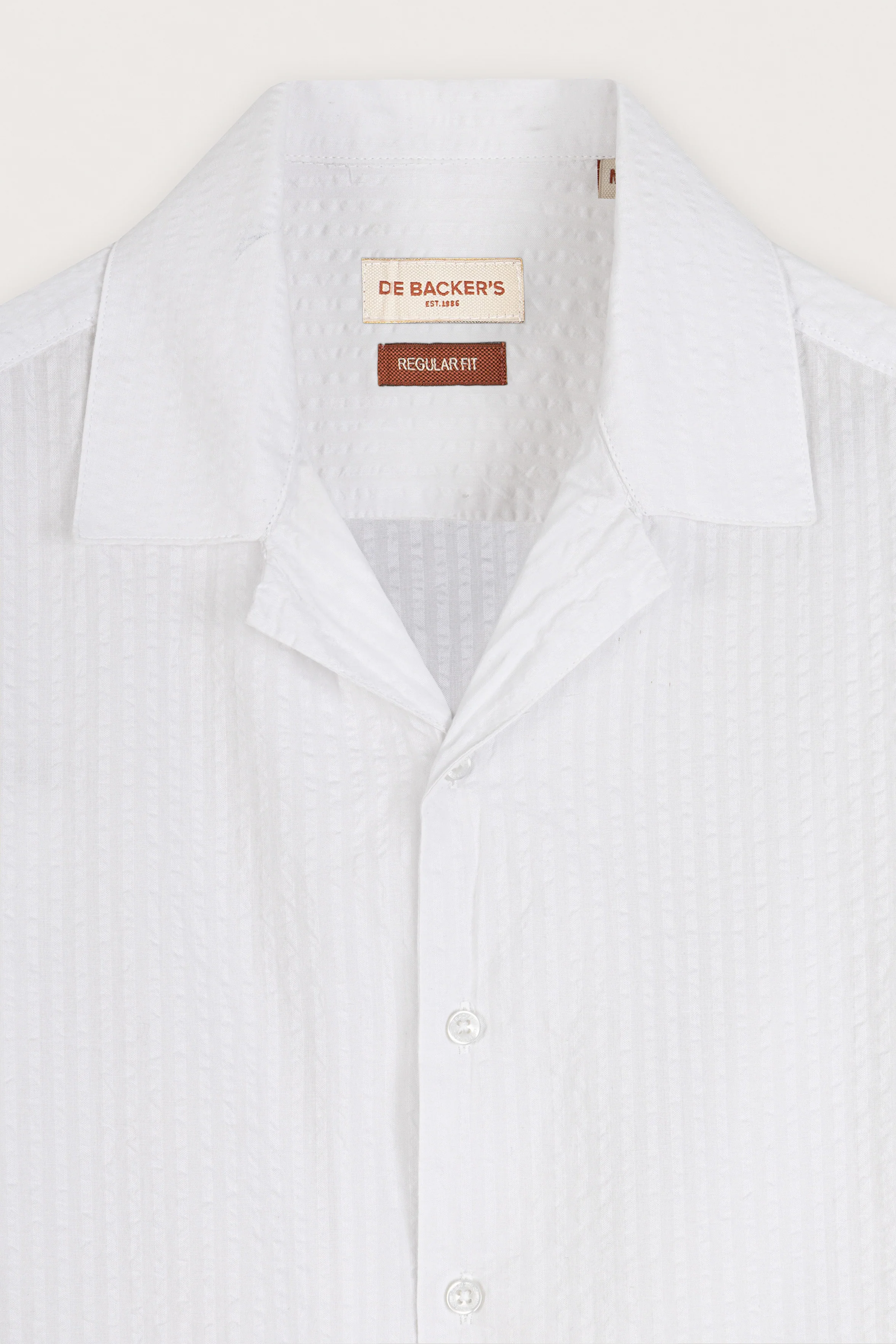 White Jacquard Short-Sleeve Shirt - Image 2