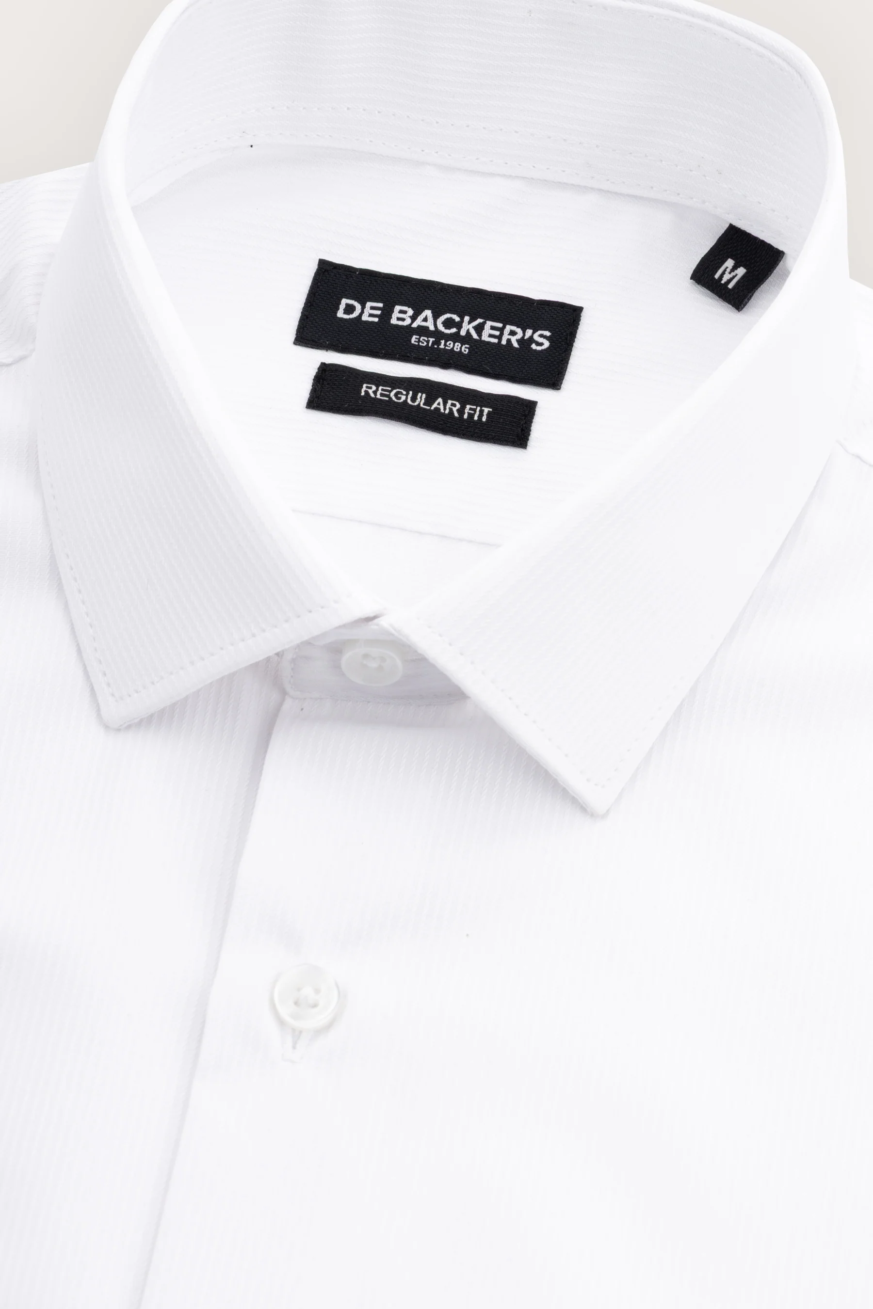 White Textured Basic Classic Shirt - Image 2