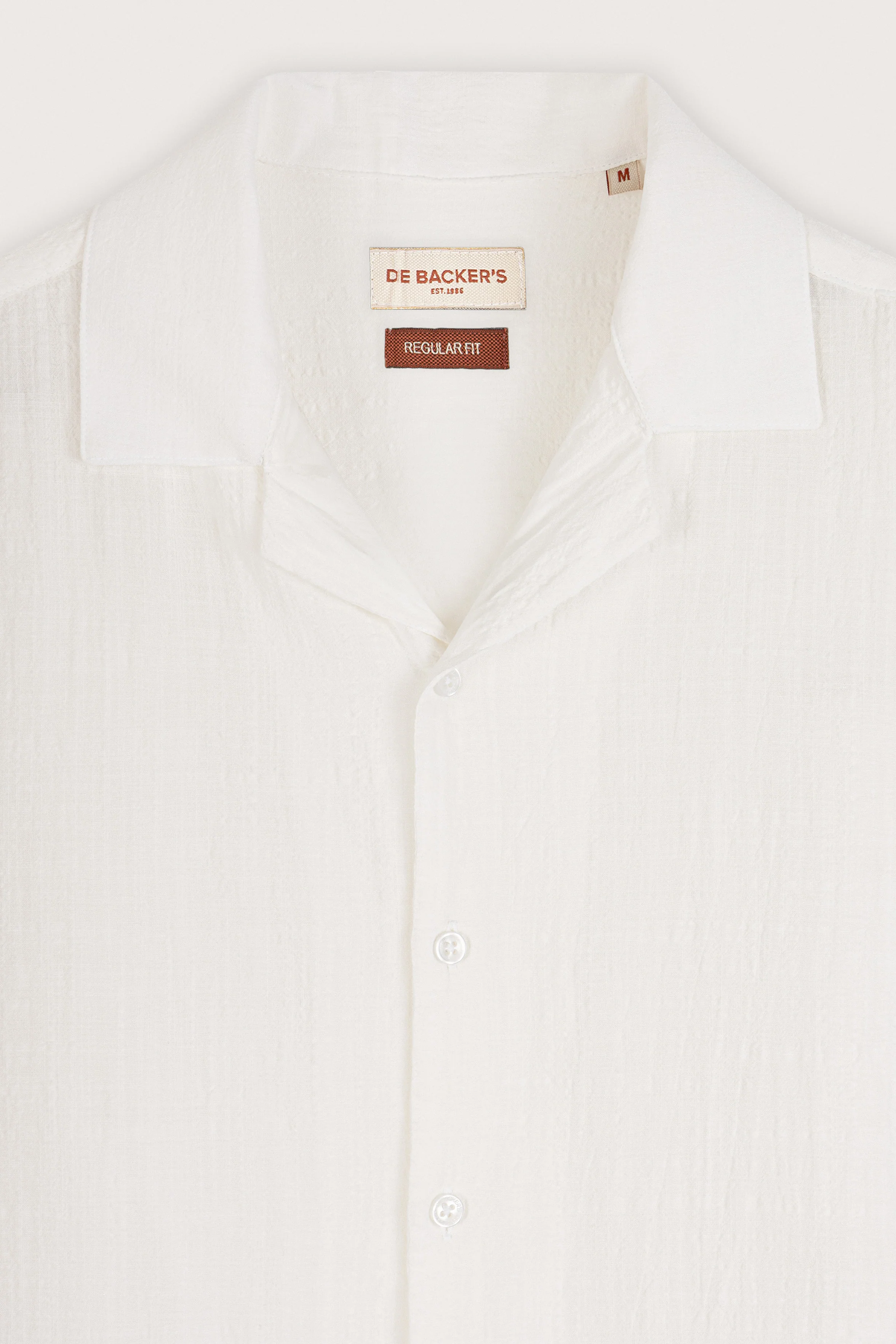 White Textured Short-Sleeve Shirt - Image 2