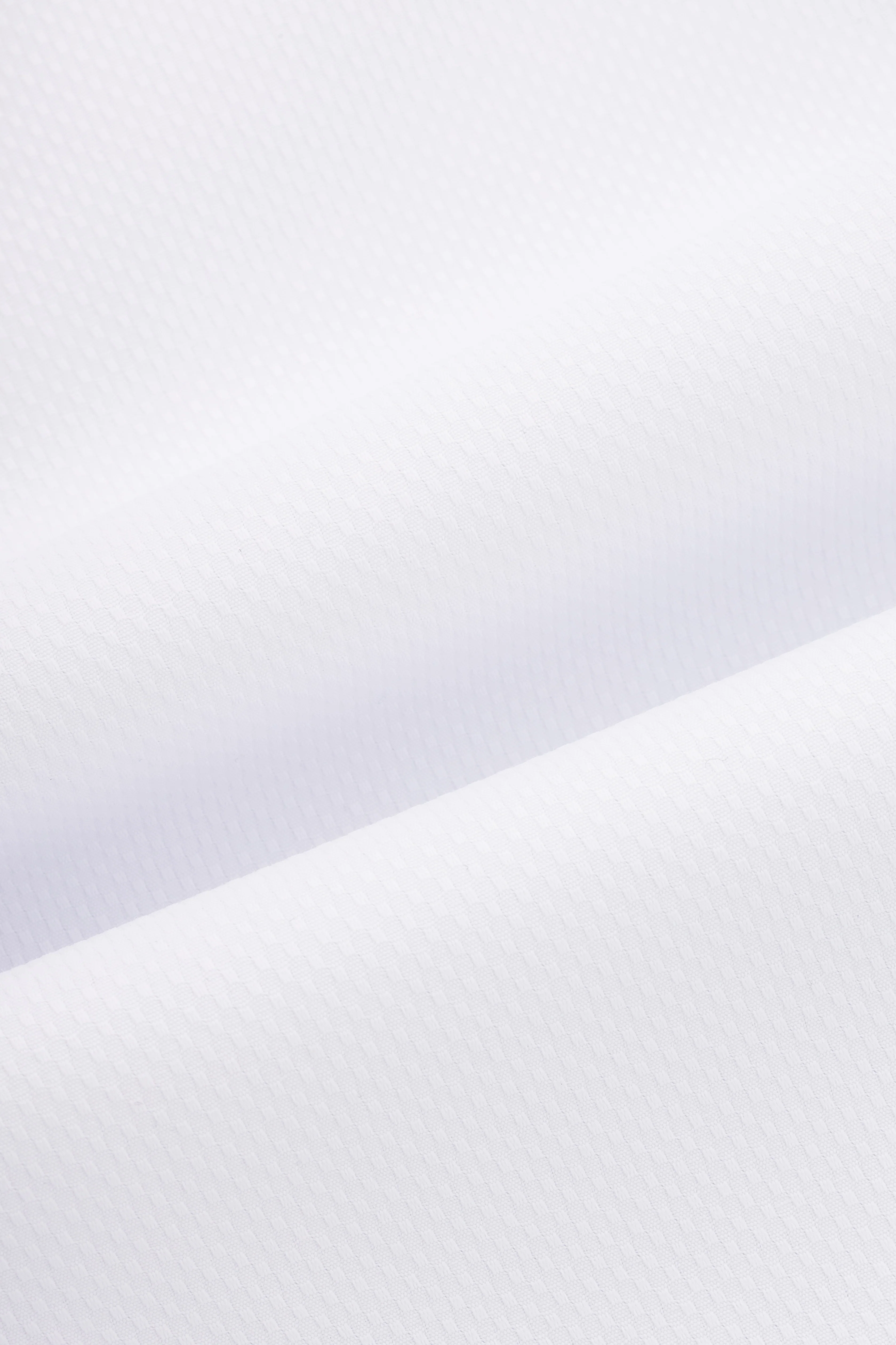 White Textured Wingtip Shirt - Image 4