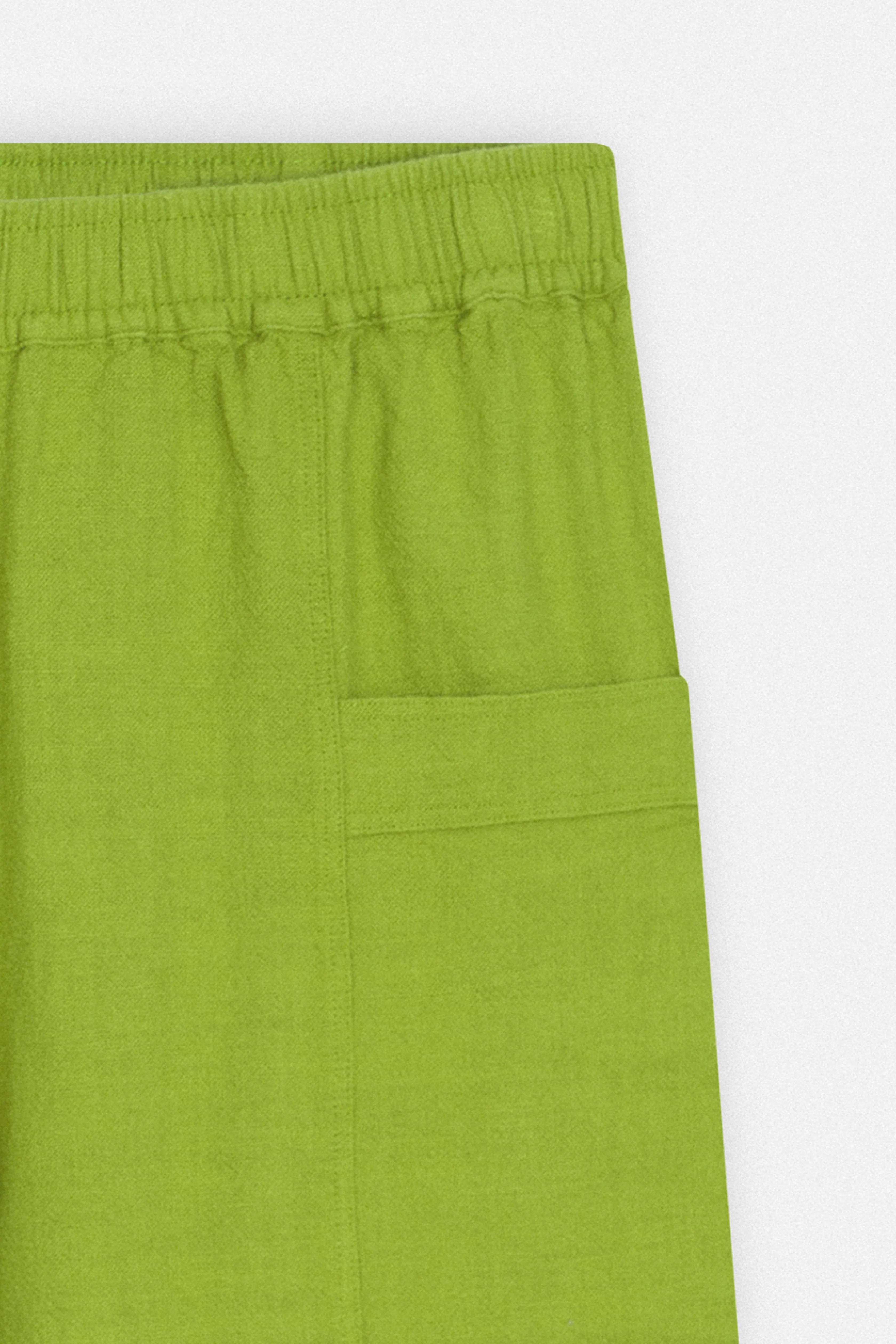 Wide Leg Green Linen Look Pant - Image 6