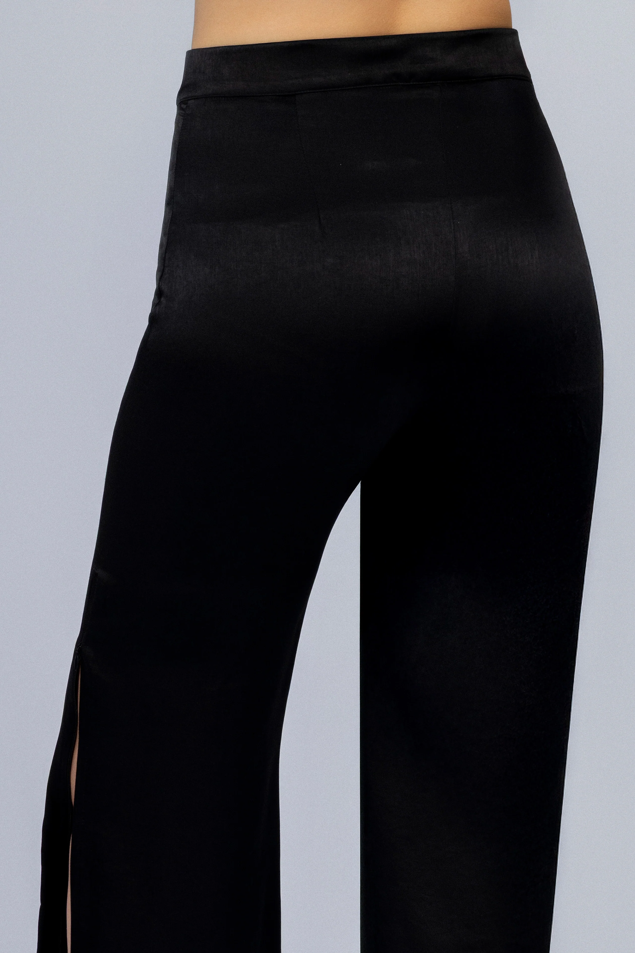 Womens Black Classic Side Zip Pants - Image 2