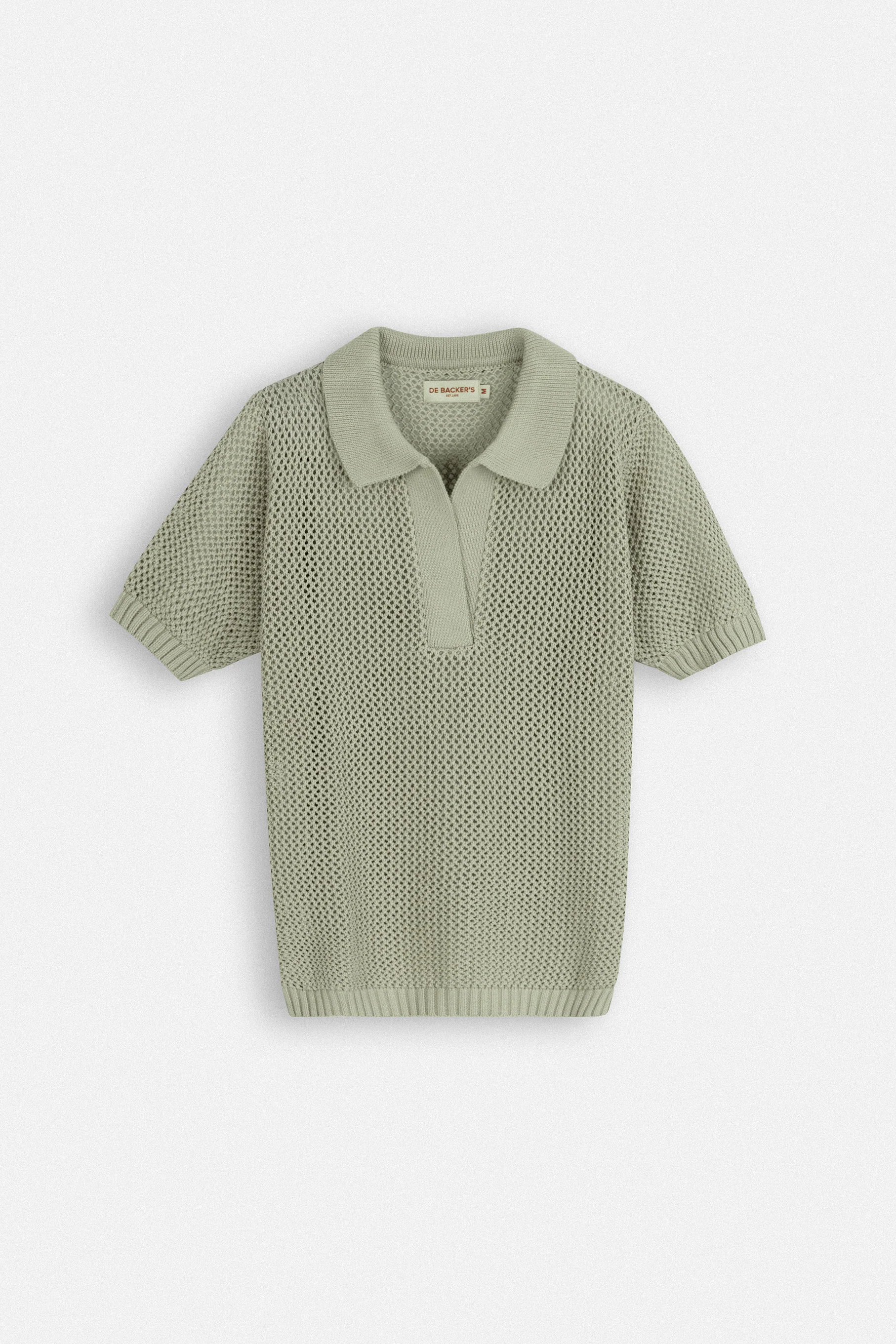 Light Green Crochet-Style Knitted Womens T-Shirt - Image 5