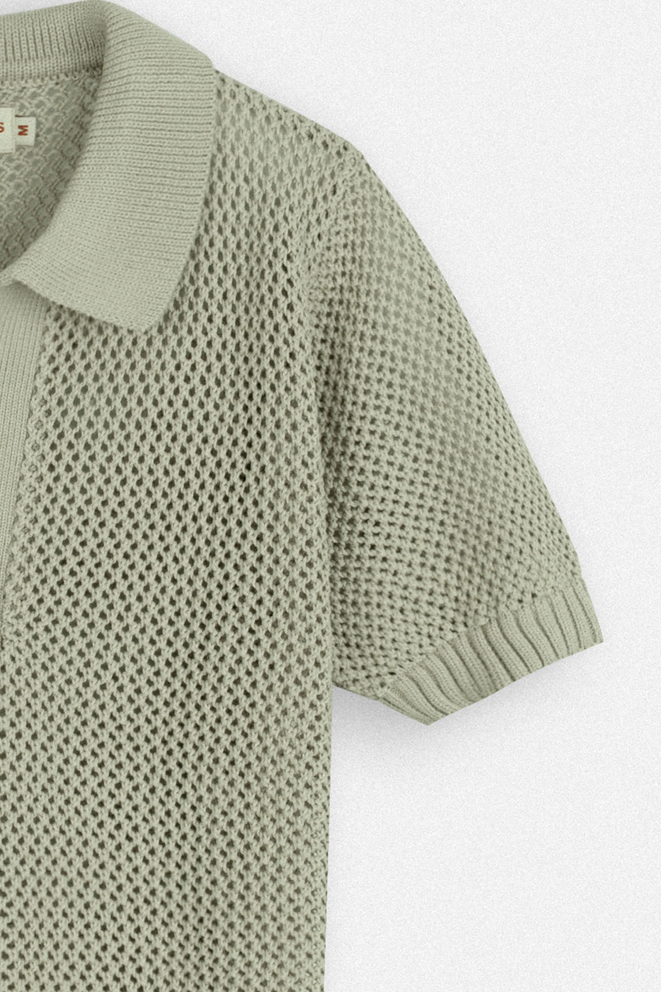 Light Green Crochet-Style Knitted Womens T-Shirt - Image 7