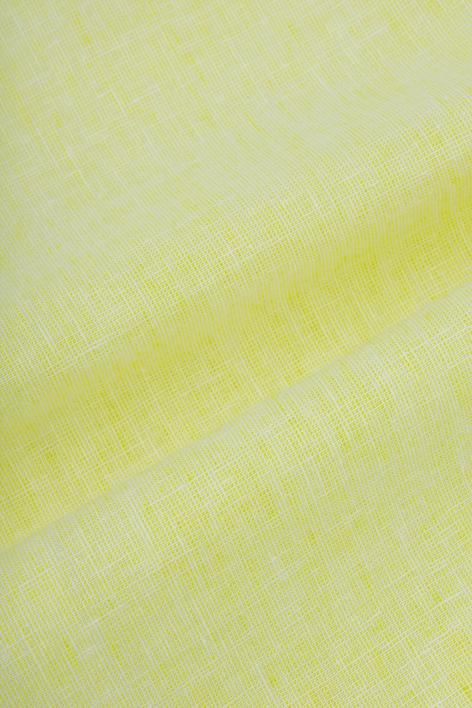 Yellow Linen Blend Casual Shirt - Image 4